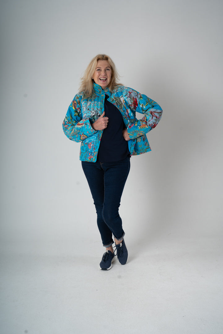 Patchwork Jacke Blau
