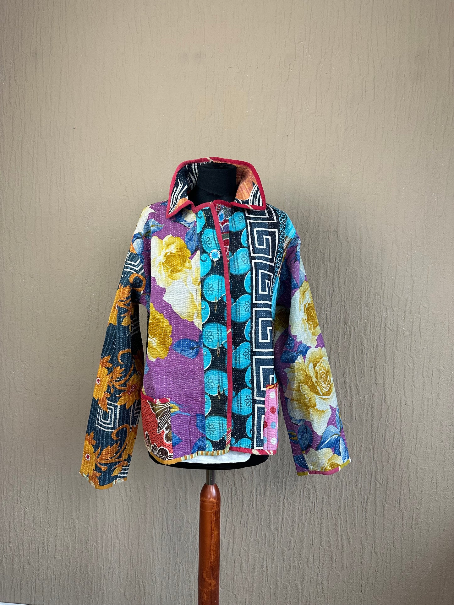 Vintage Kantha Jacke von vorne