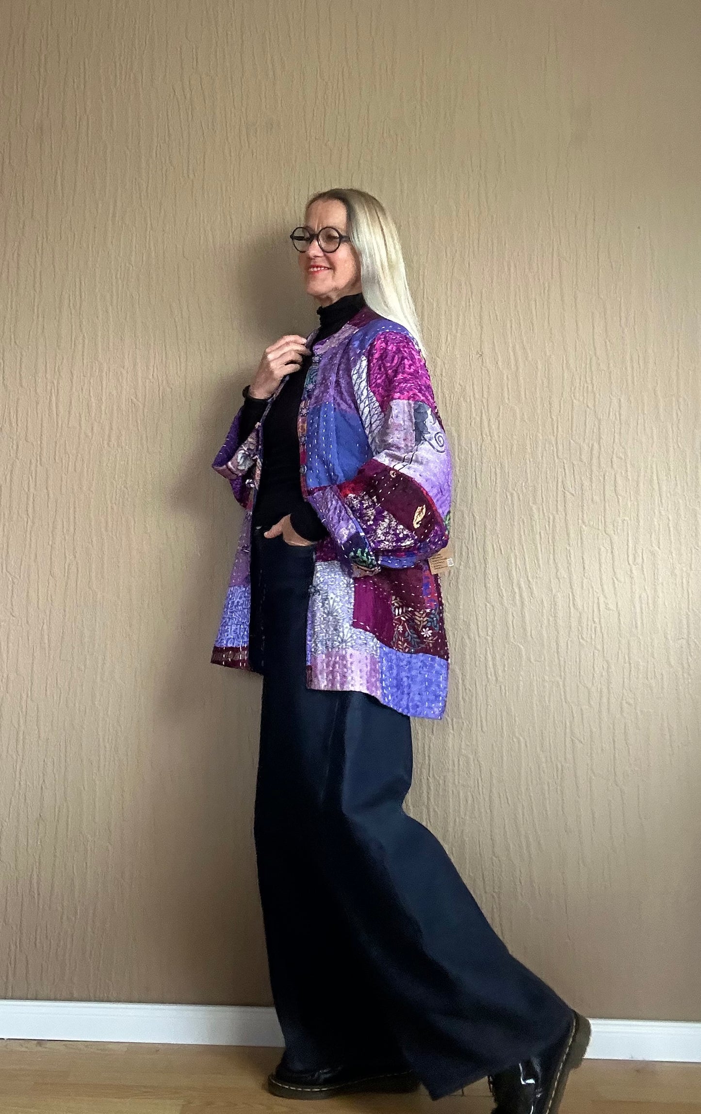 Vintage Kantha Jacke Seide