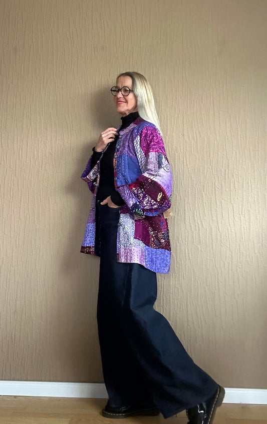 Vintage Kantha Jacke Seide