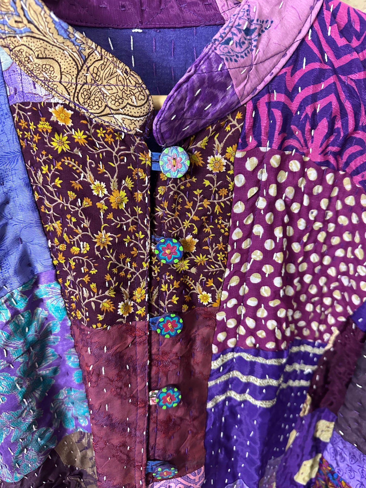 Vintage Kantha Jacke Seide
