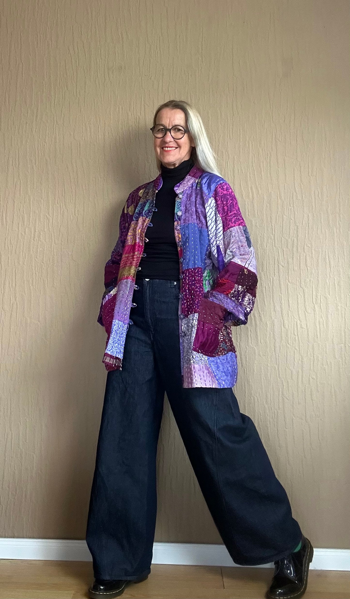 Vintage Kantha Jacke Seide