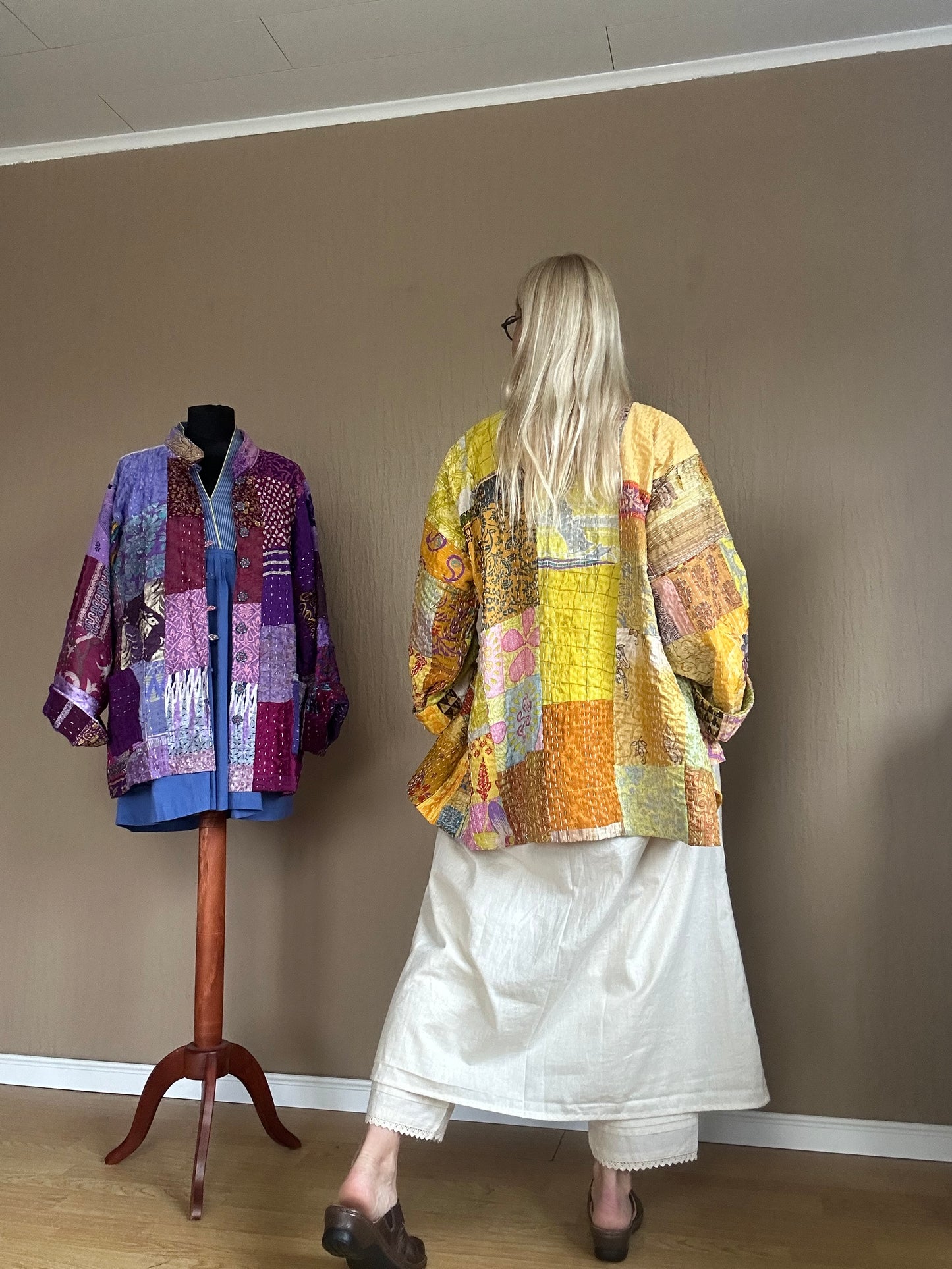 Vintage Kantha Jacke Seide