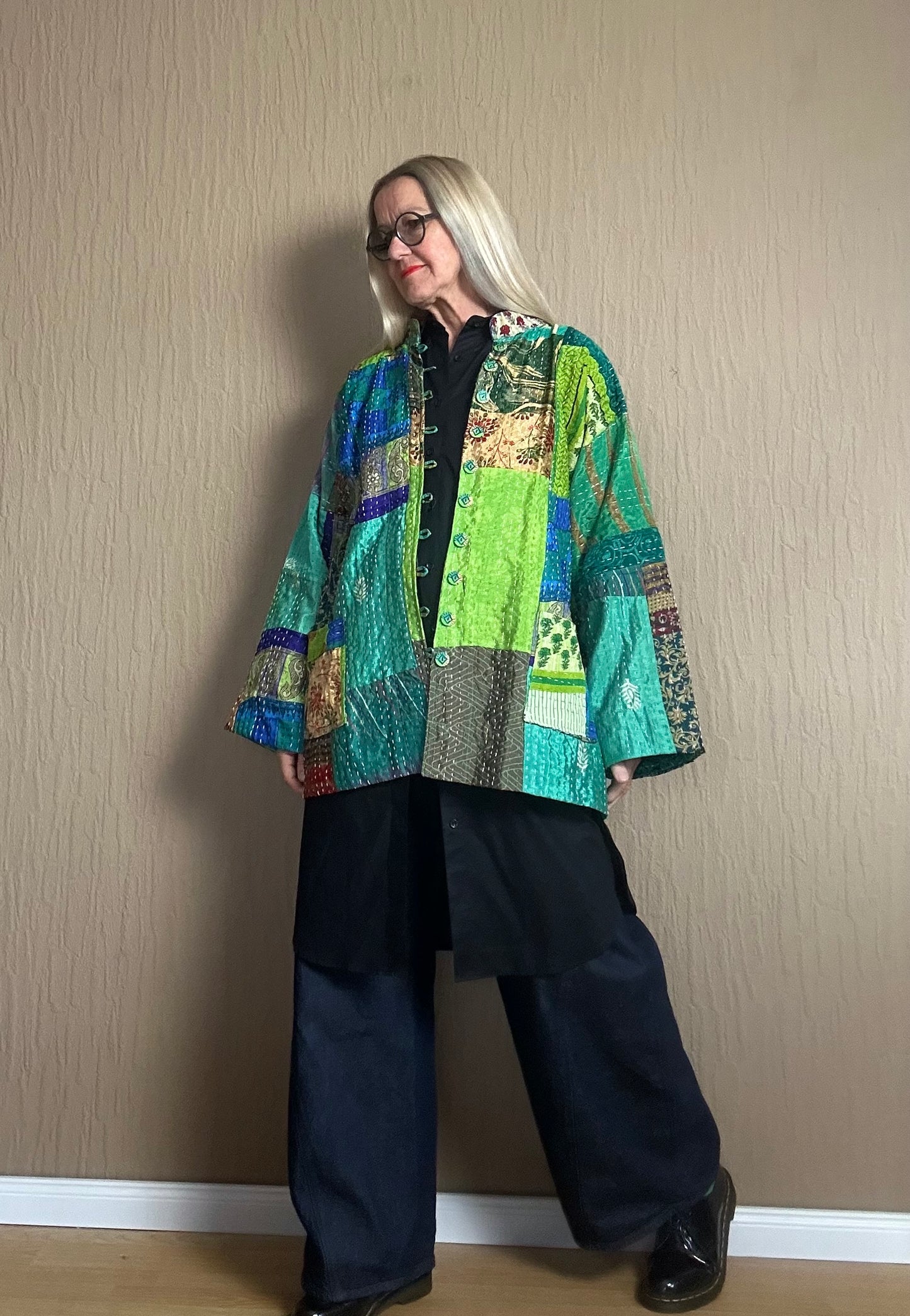 Silk Vintage Kantha Jacke