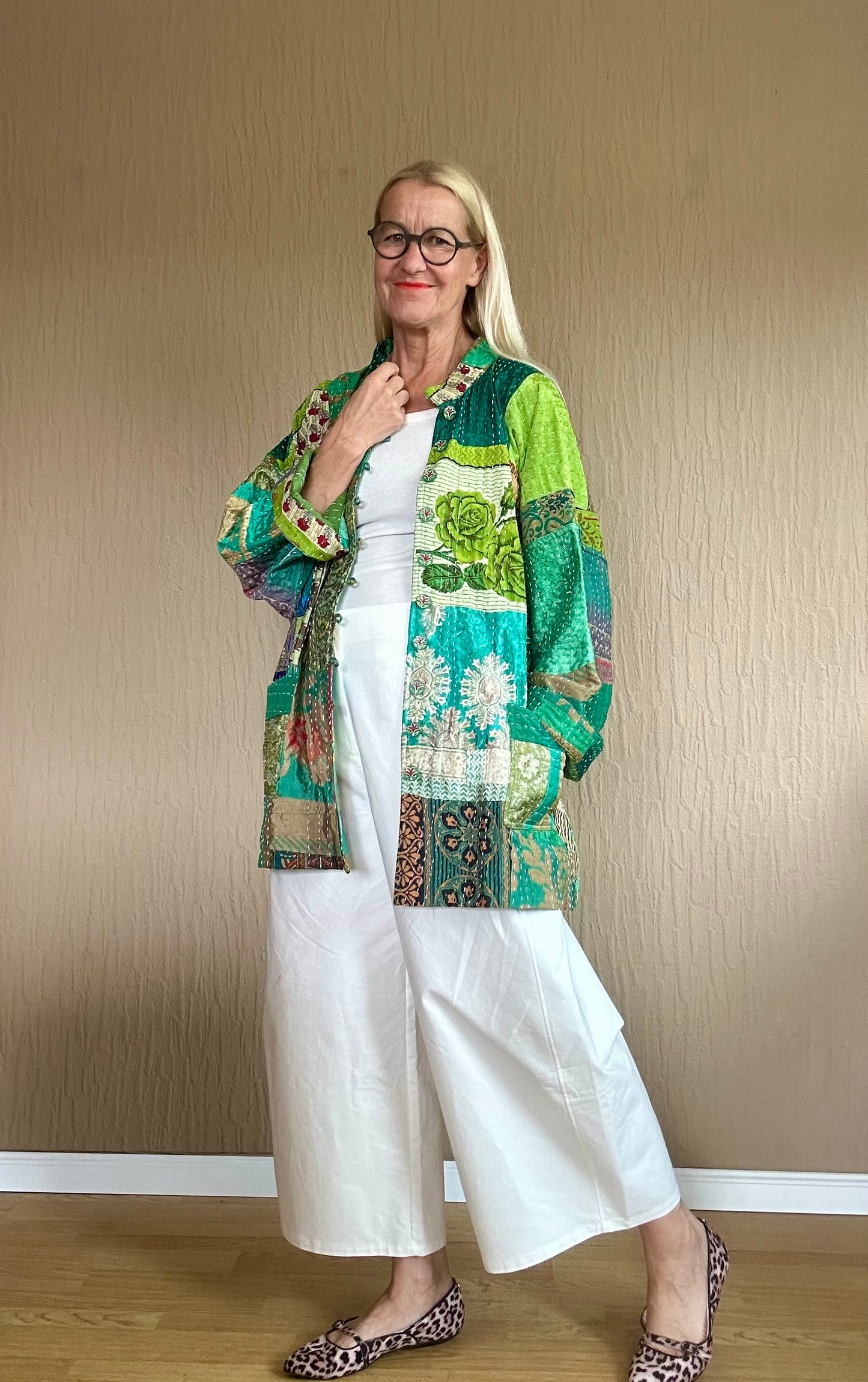 Vintage Kantha Jacke Seide