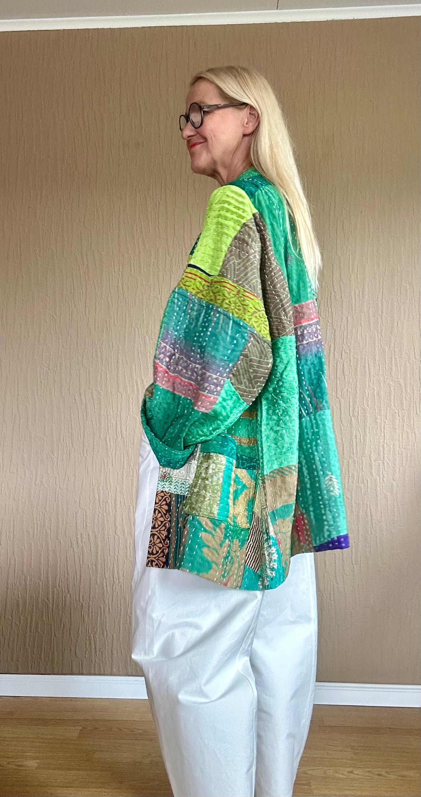Vintage Kantha Jacke Seide