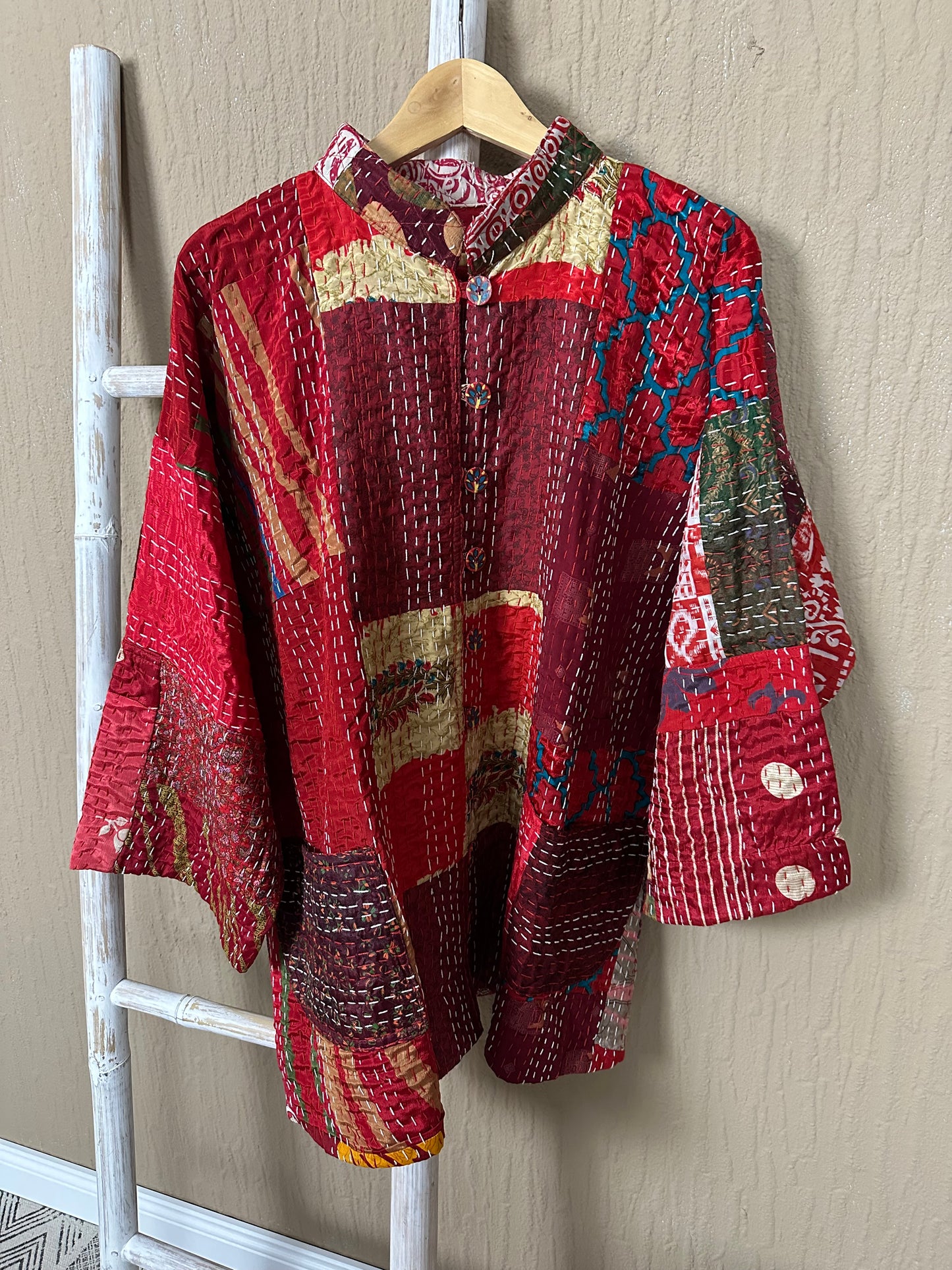 Vintage Kantha Jacke Seide