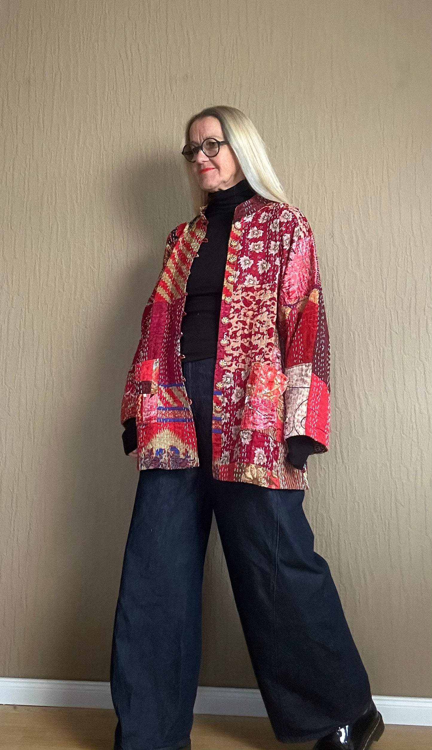 Silk Vintage Kantha Jacke