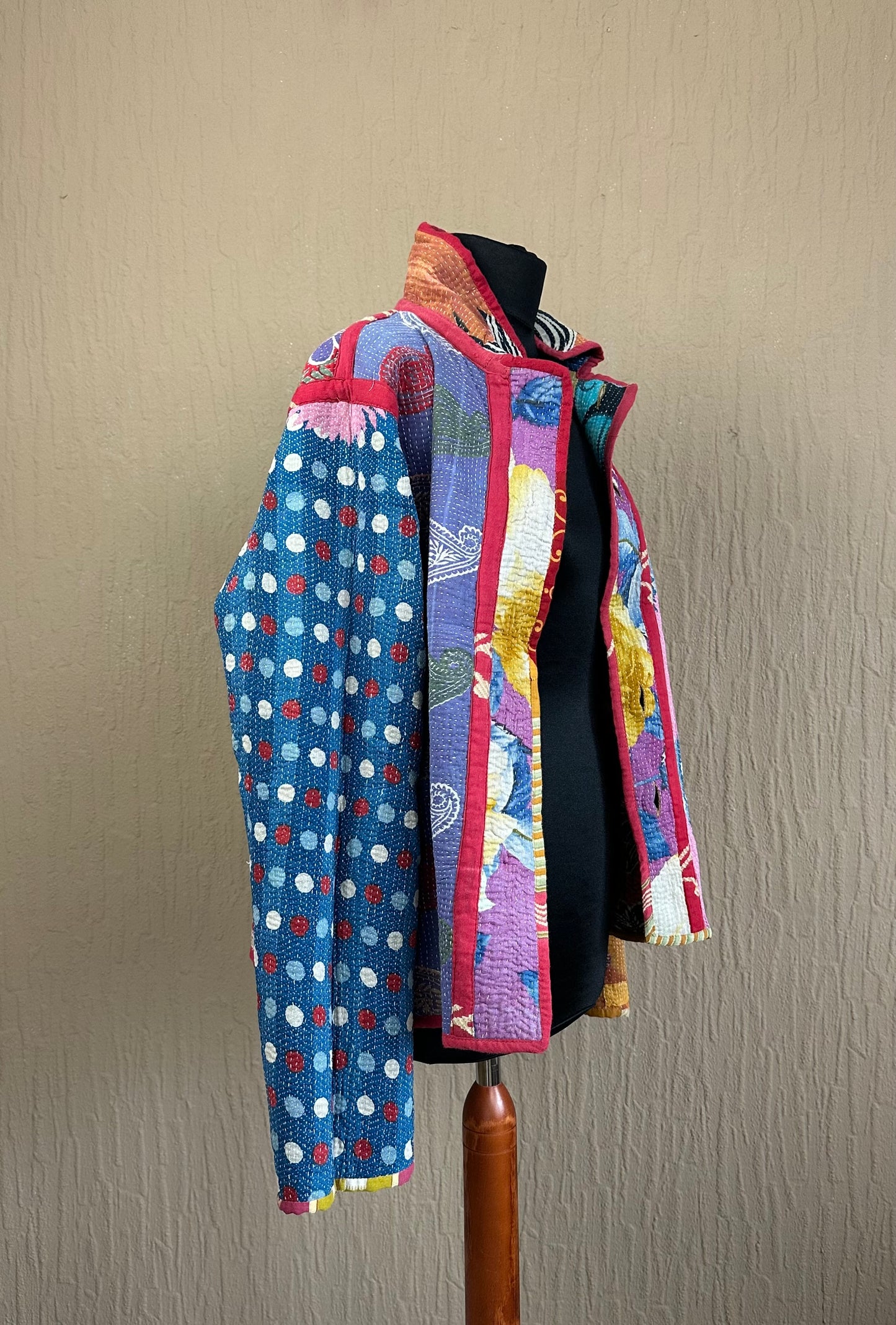Vintage Kantha Jacke nahaufnahme