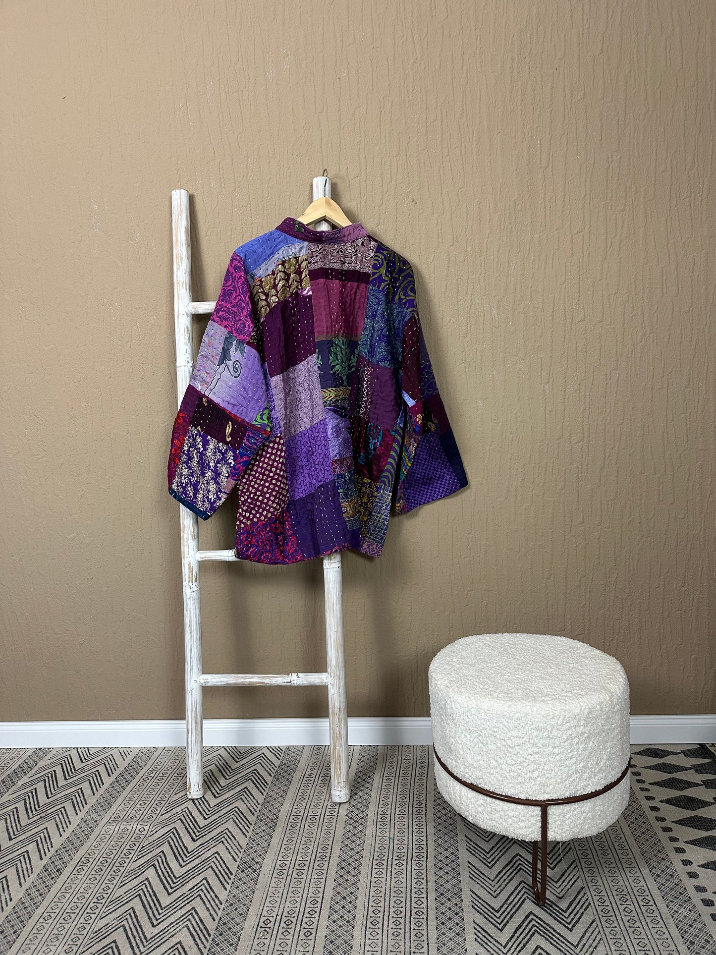 Vintage Kantha Jacke Seide