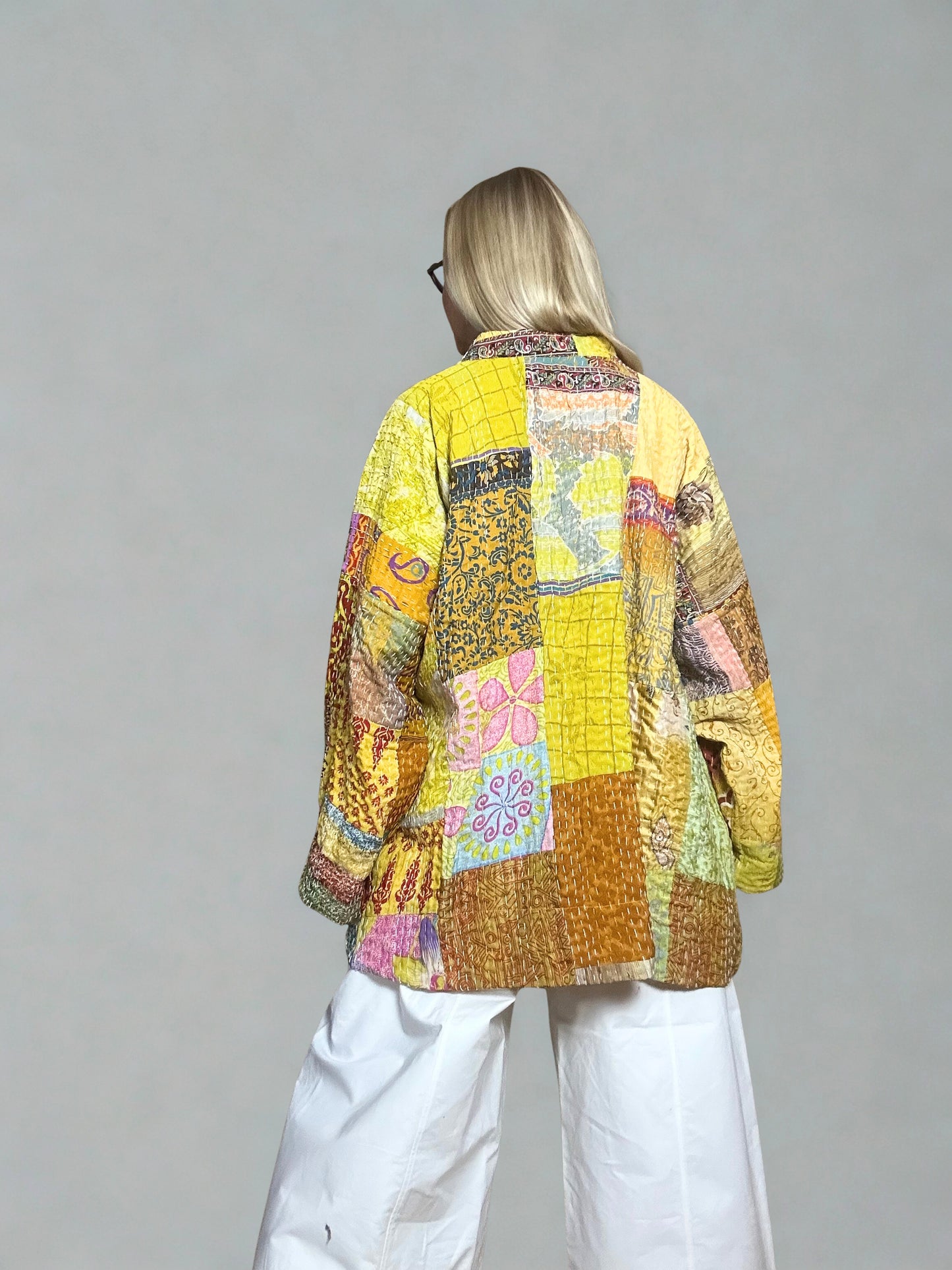 Vintage Kantha Jacke Seide