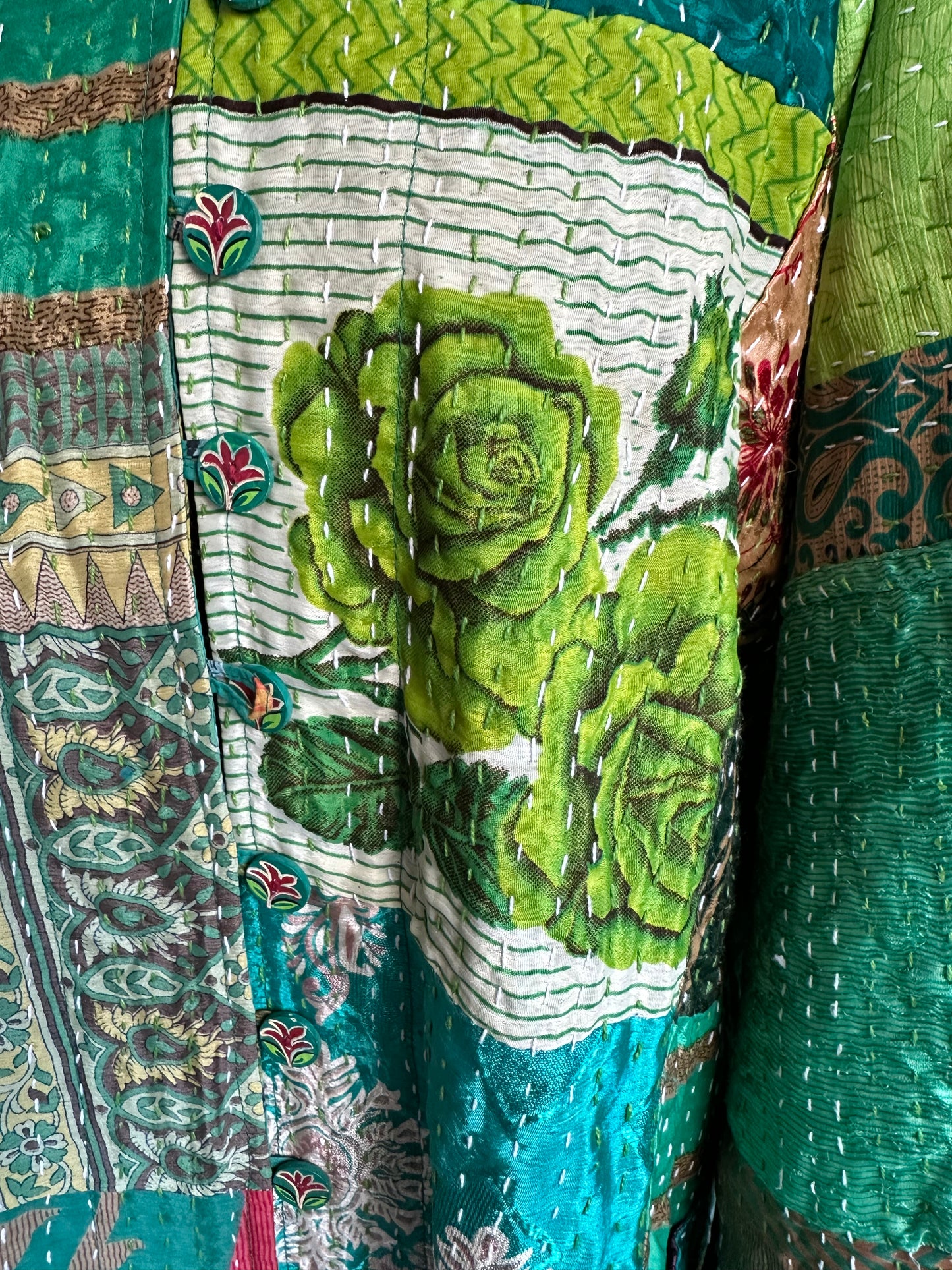 Vintage Kantha Jacke Seide