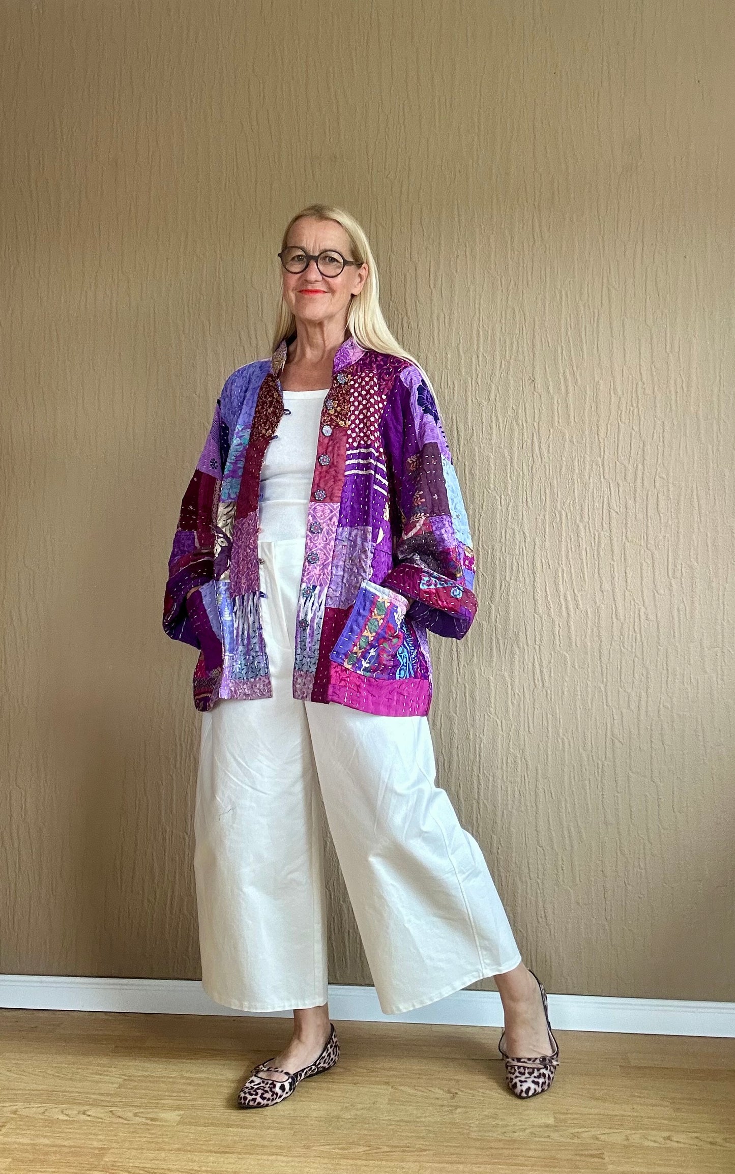 Vintage Kantha Jacke Seide