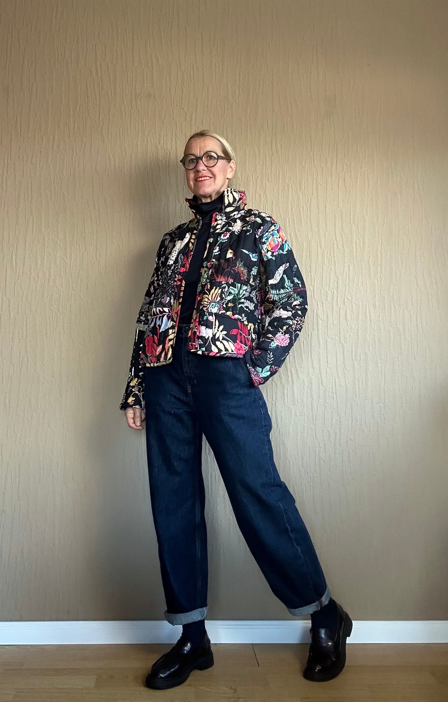 Patchwork Jacke Schwarz