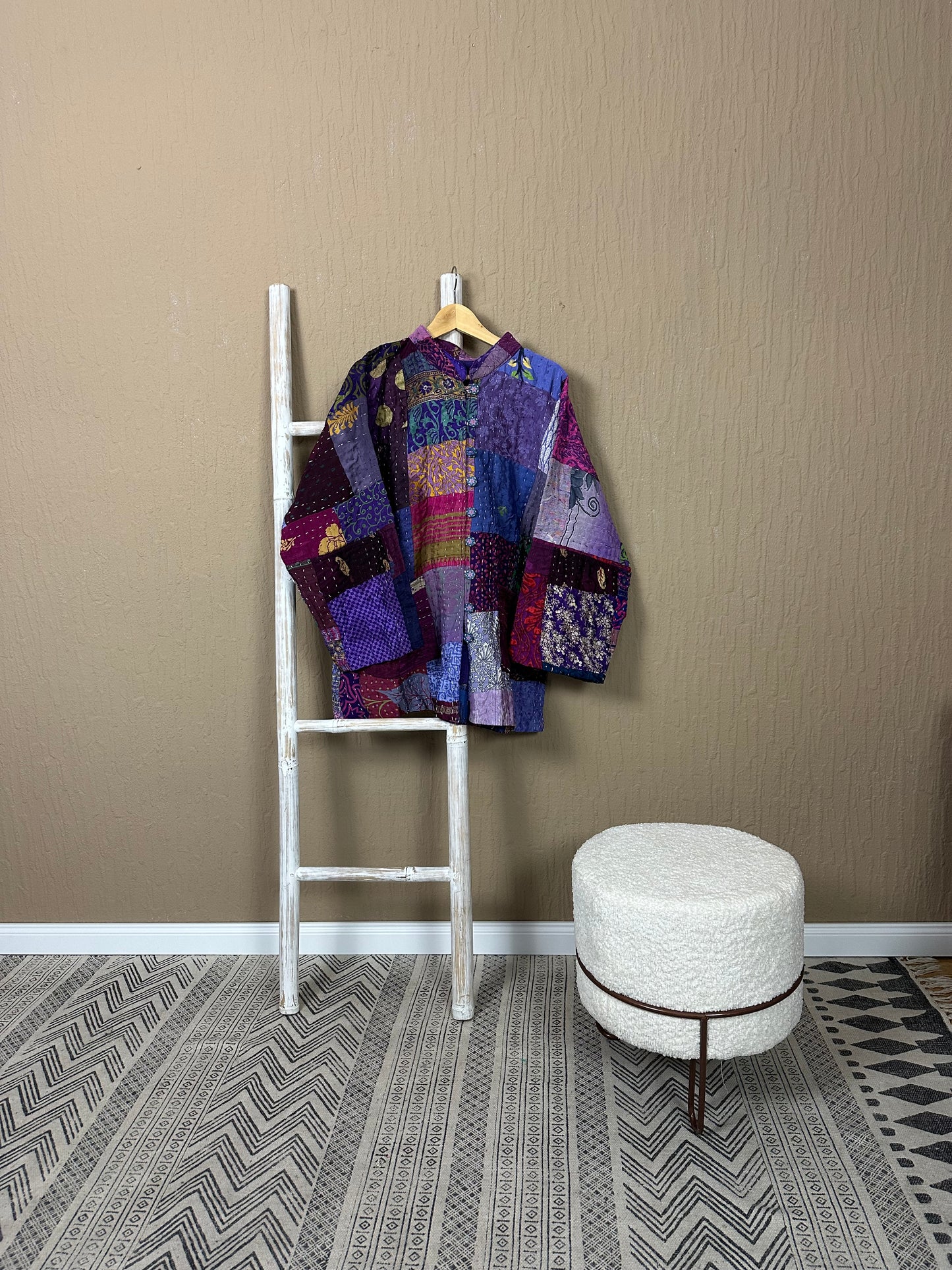 Vintage Kantha Jacke Seide