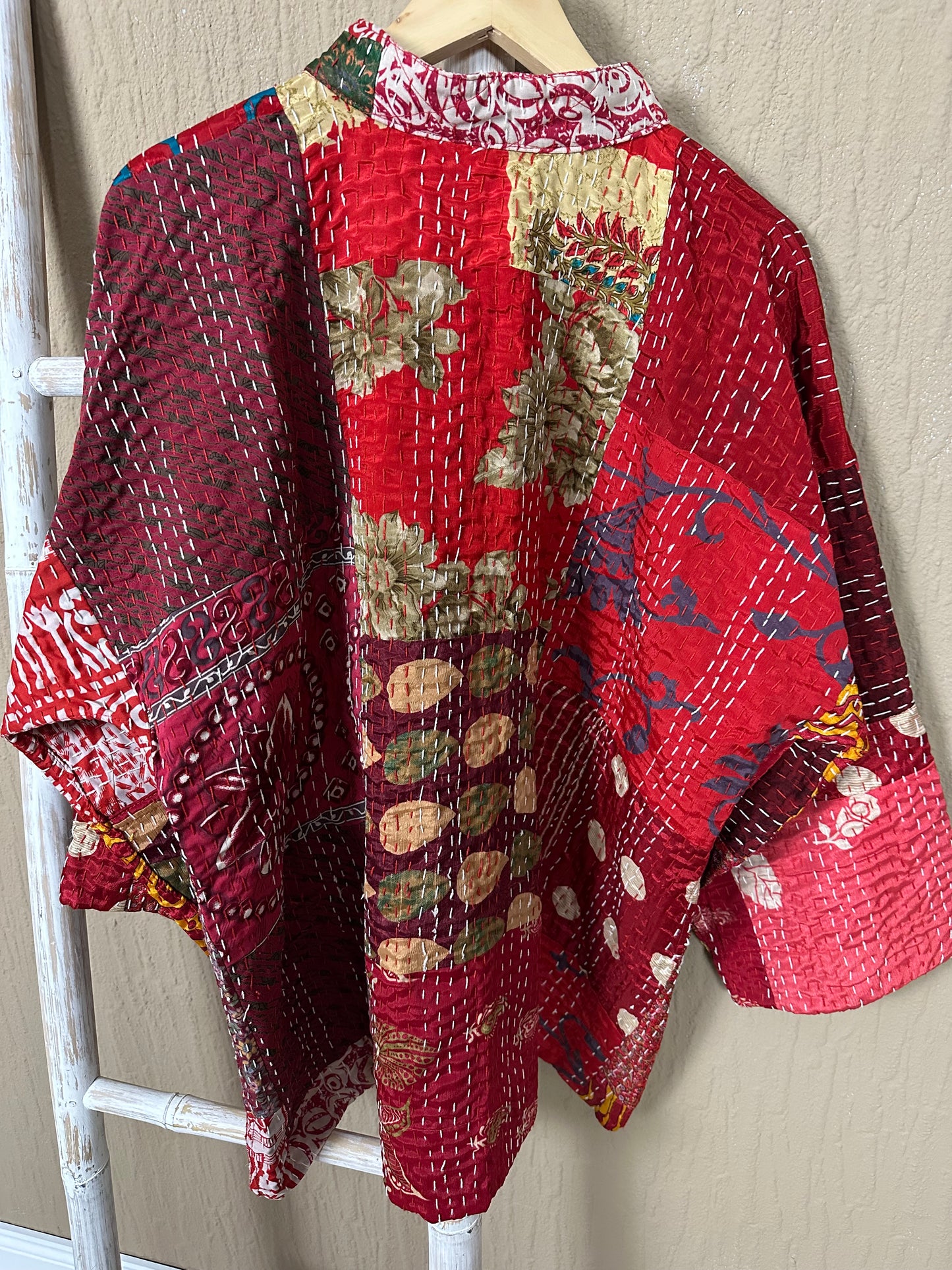 Vintage Kantha Jacke Seide