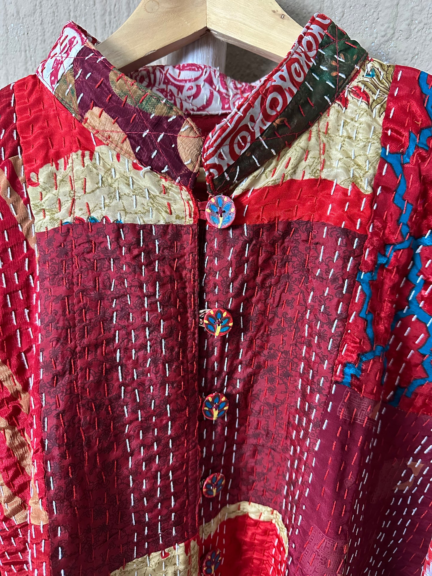 Vintage Kantha Jacke Seide
