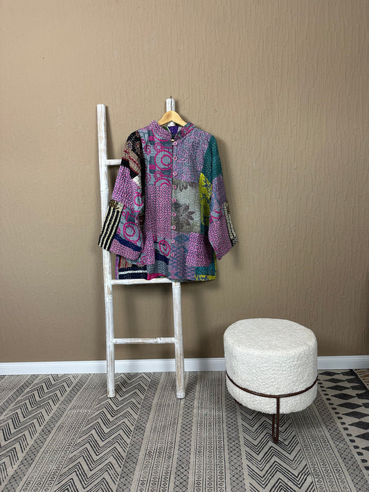 Vintage Kantha Jacke Seide
