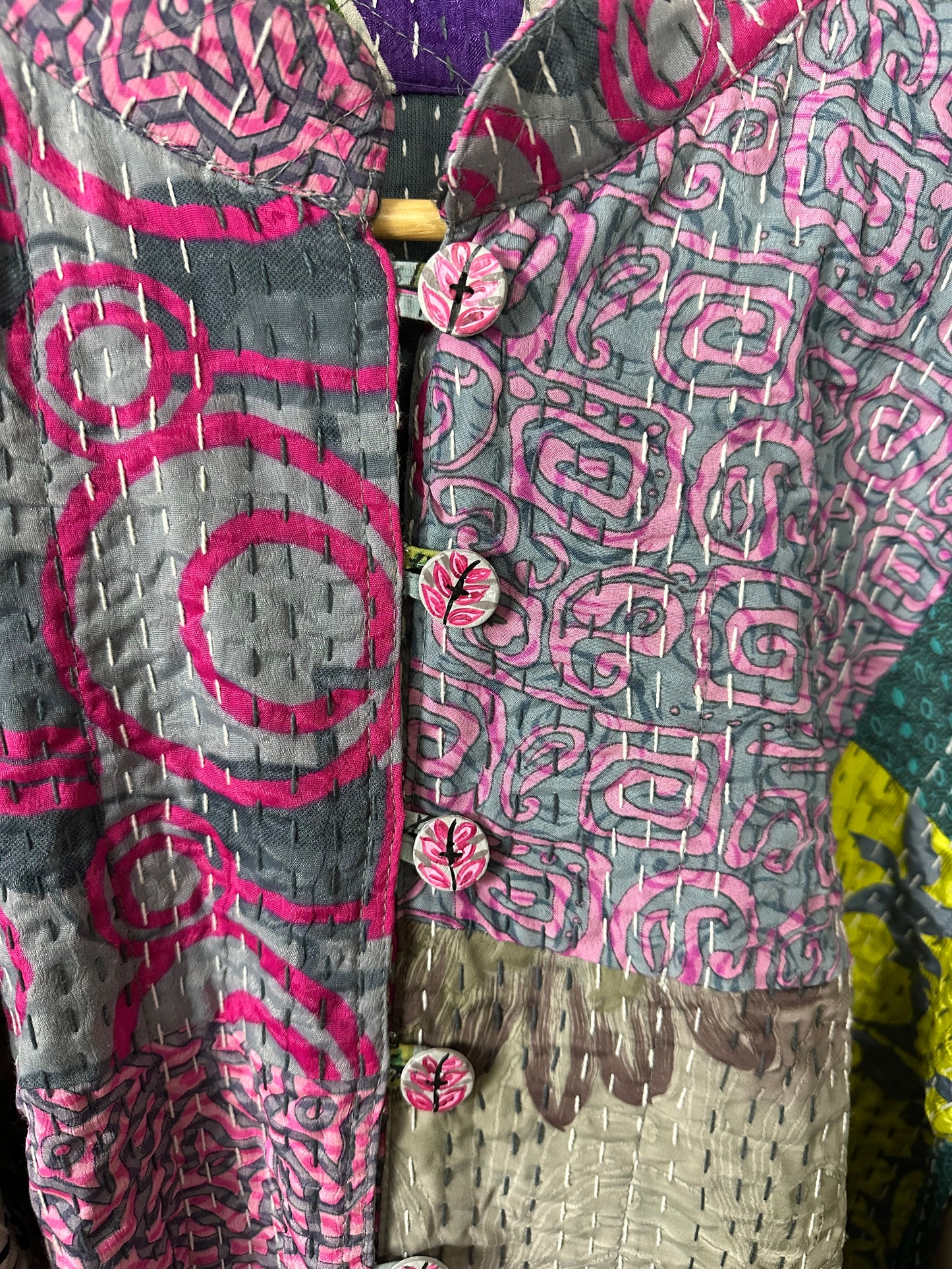 Vintage Kantha Jacke Seide