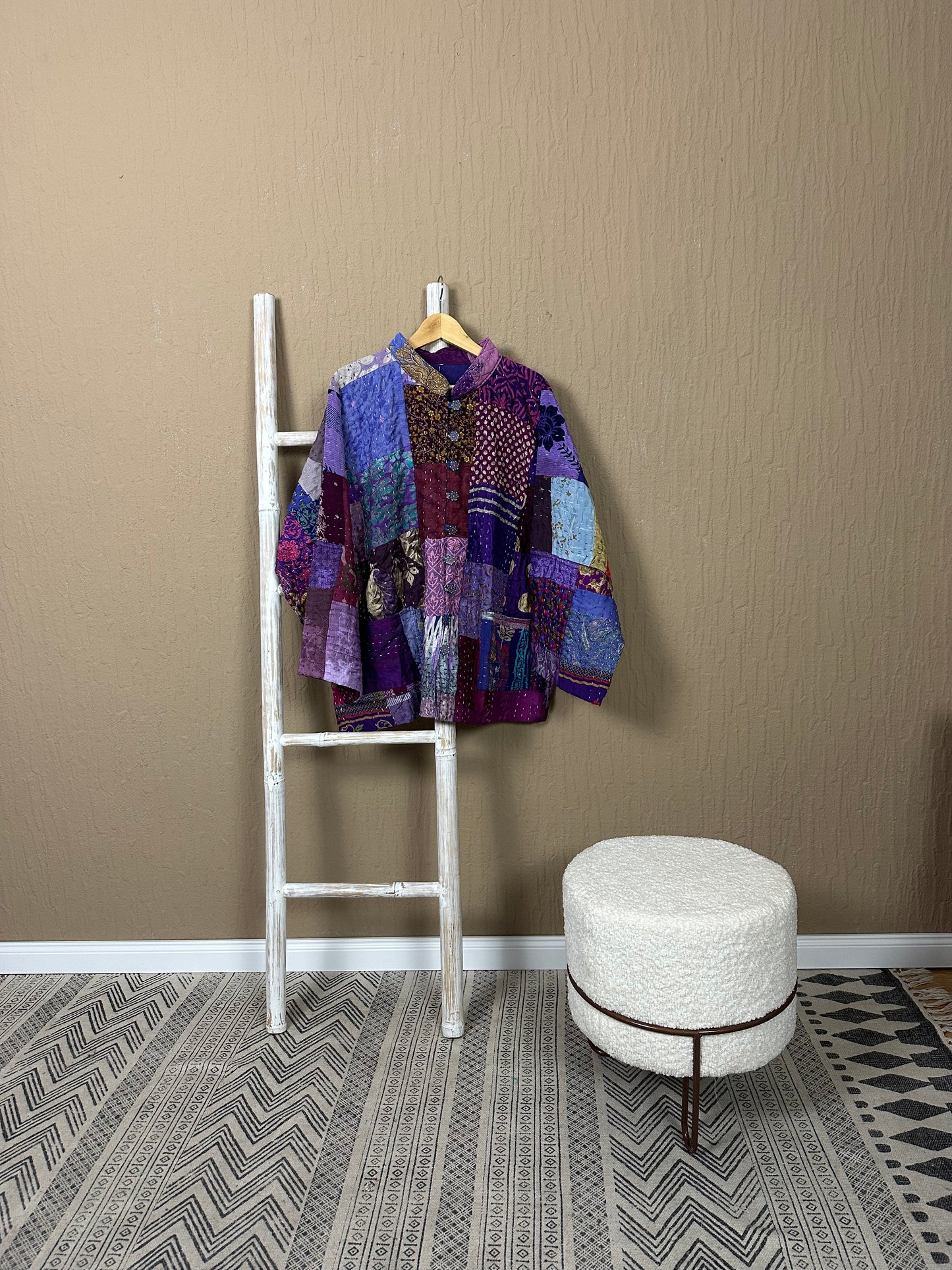 Vintage Kantha Jacke Seide