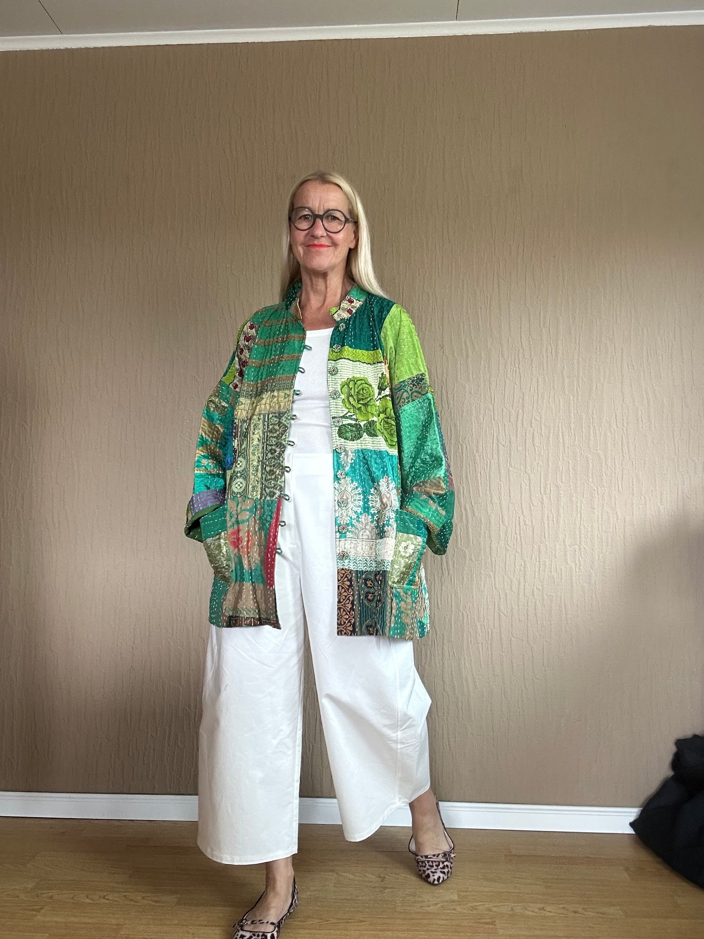 Vintage Kantha Jacke Seide