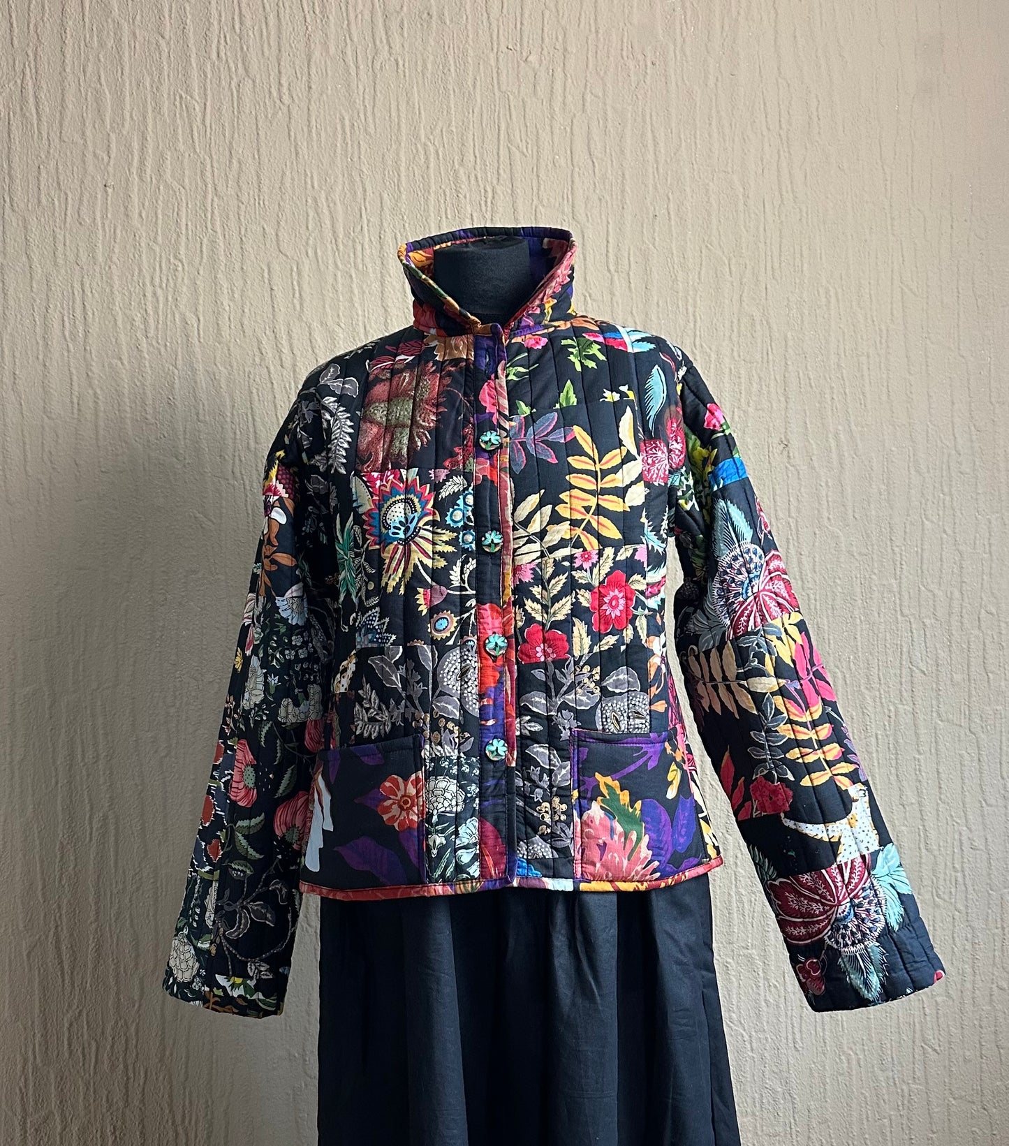 Patchwork Jacke Schwarz
