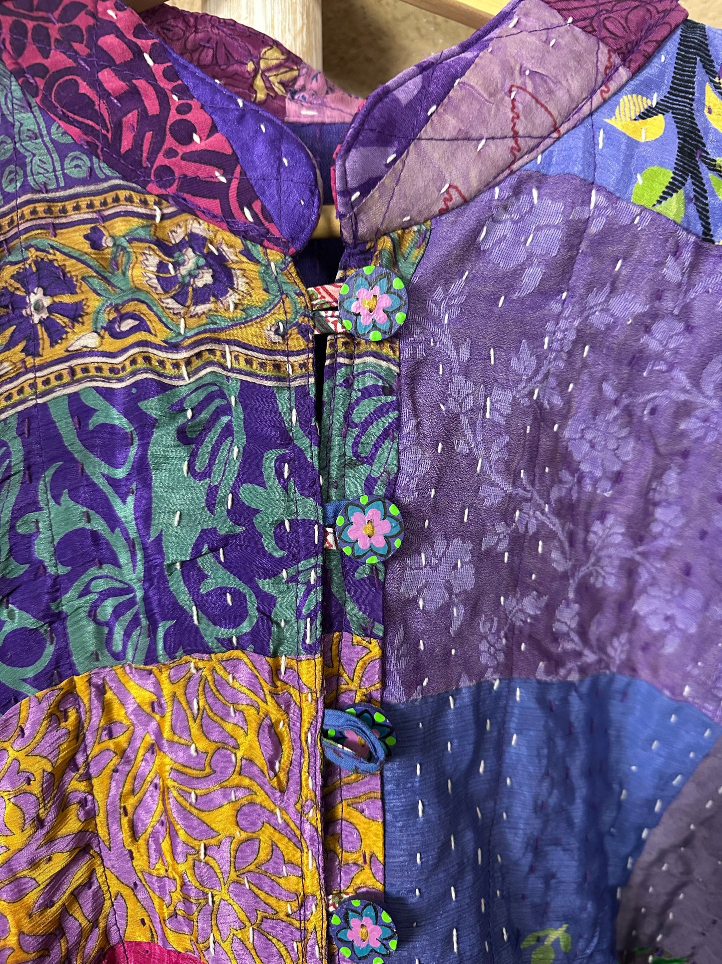 Vintage Kantha Jacke Seide