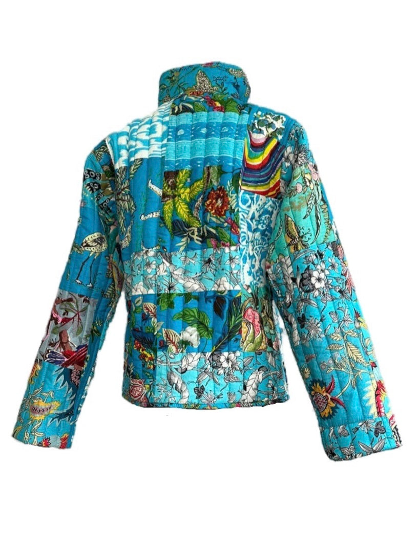 Steppjacke Blau von hinten