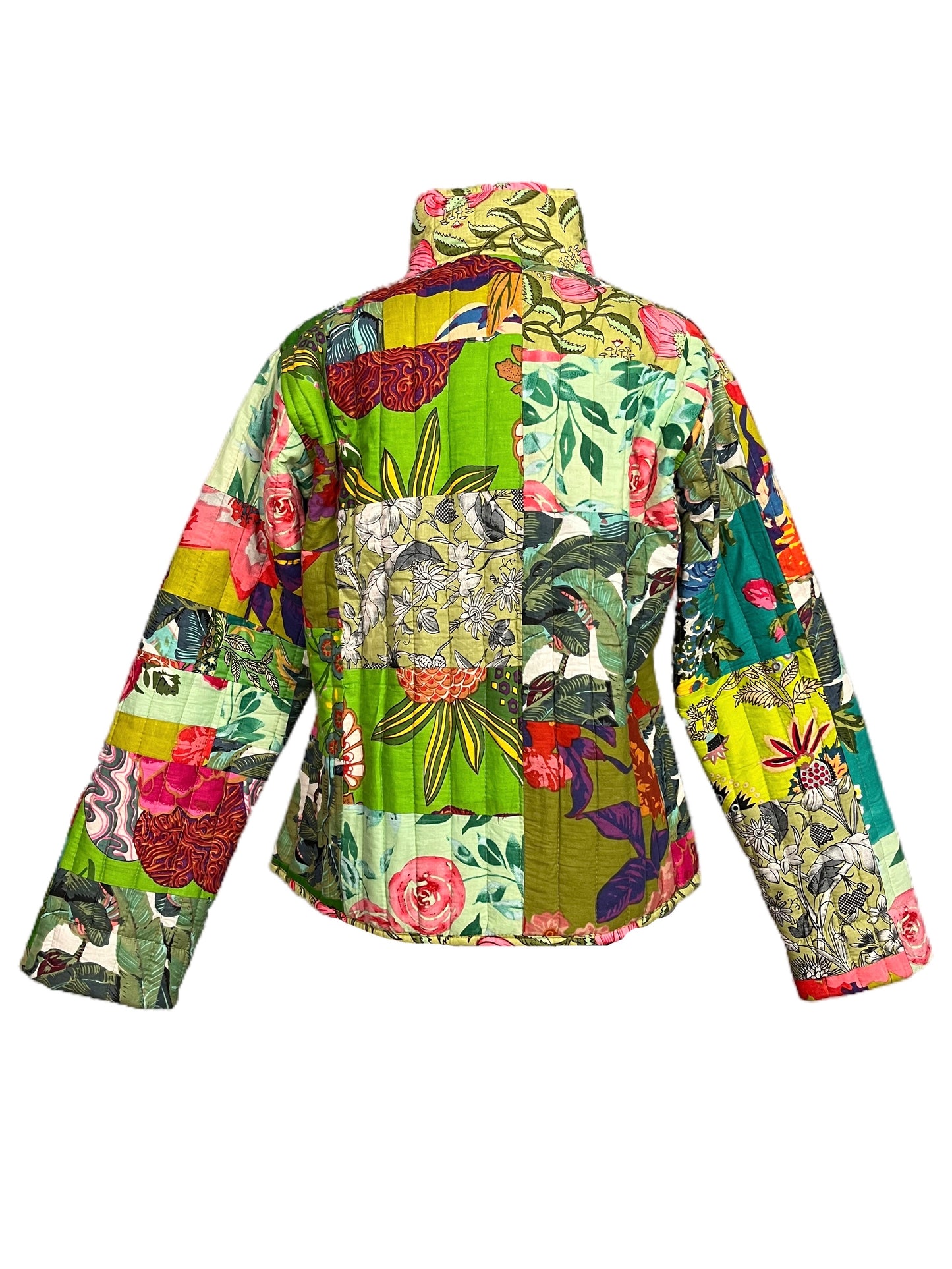Patchwork Jacke Grün Wendejacke Ethno Boho