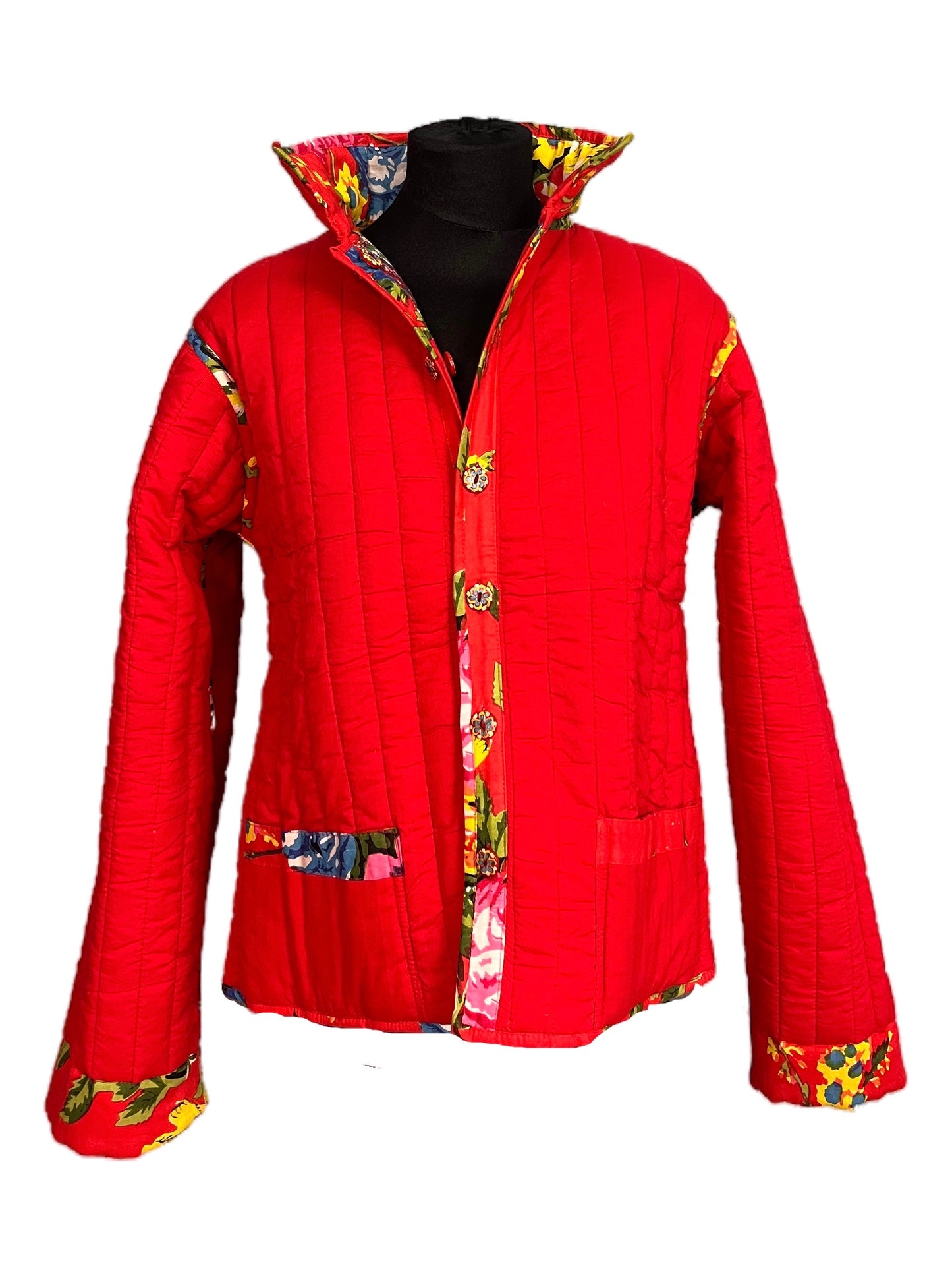 Patchwork Jacke Rot