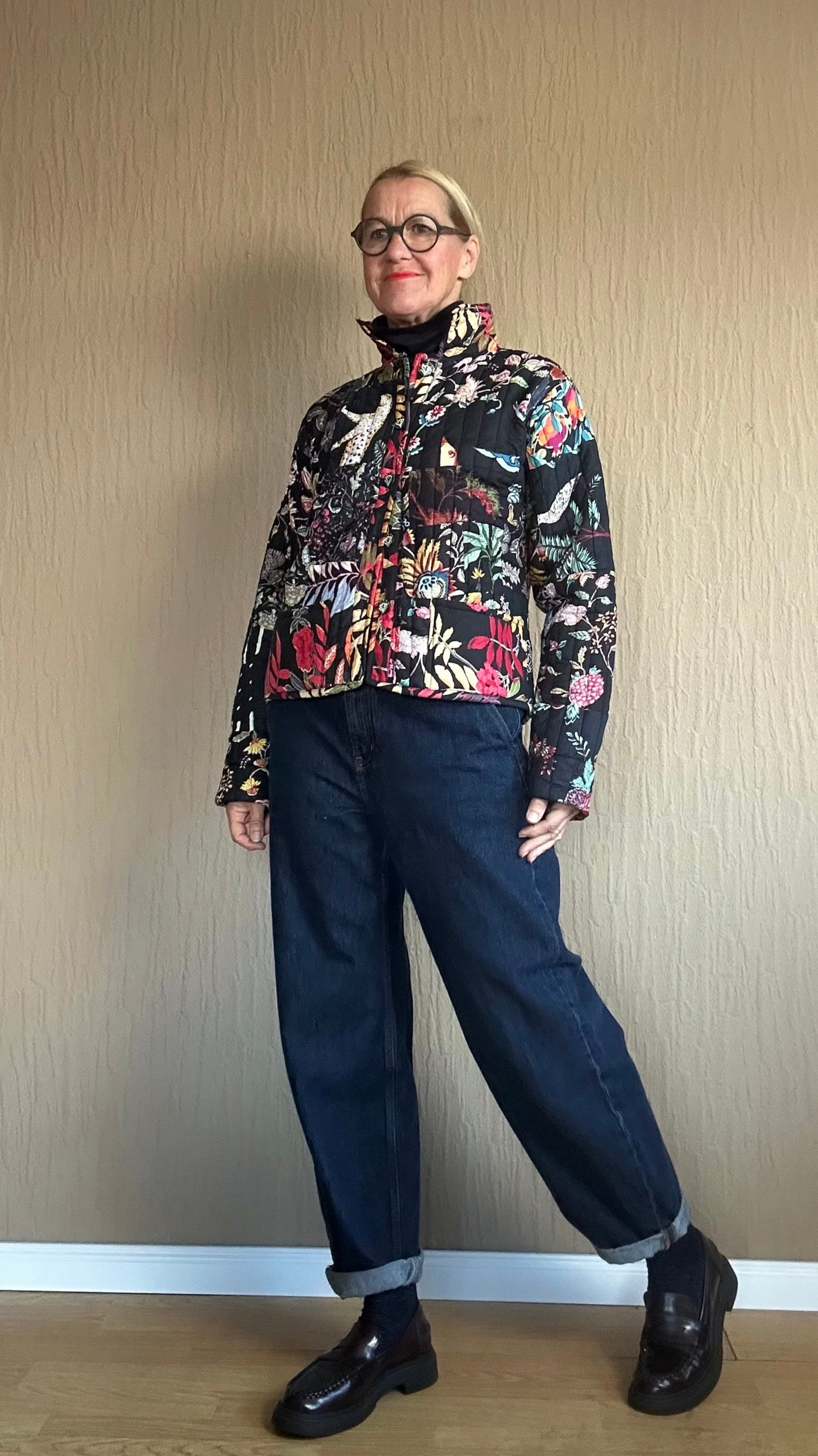 Patchwork Jacke Schwarz