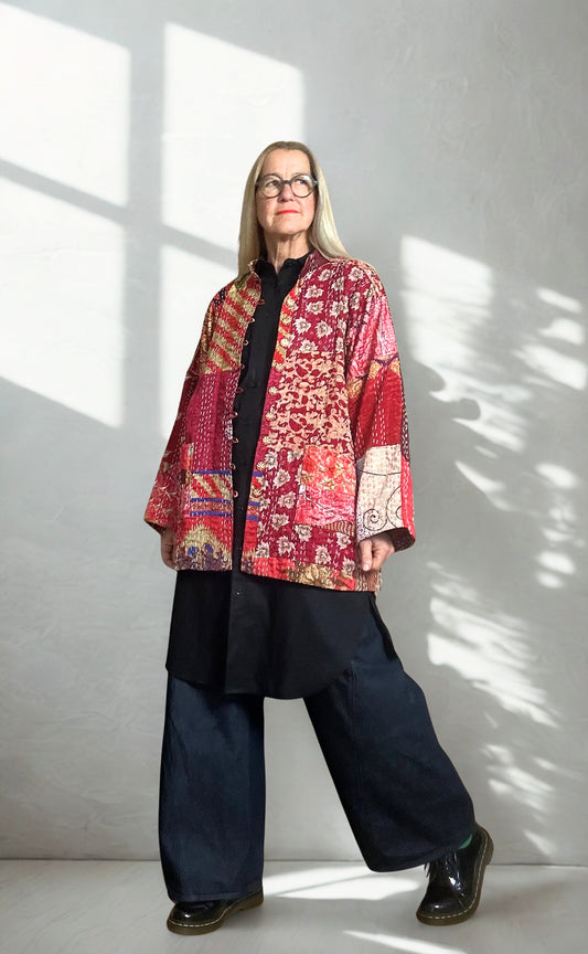 Silk Vintage Kantha Jacke