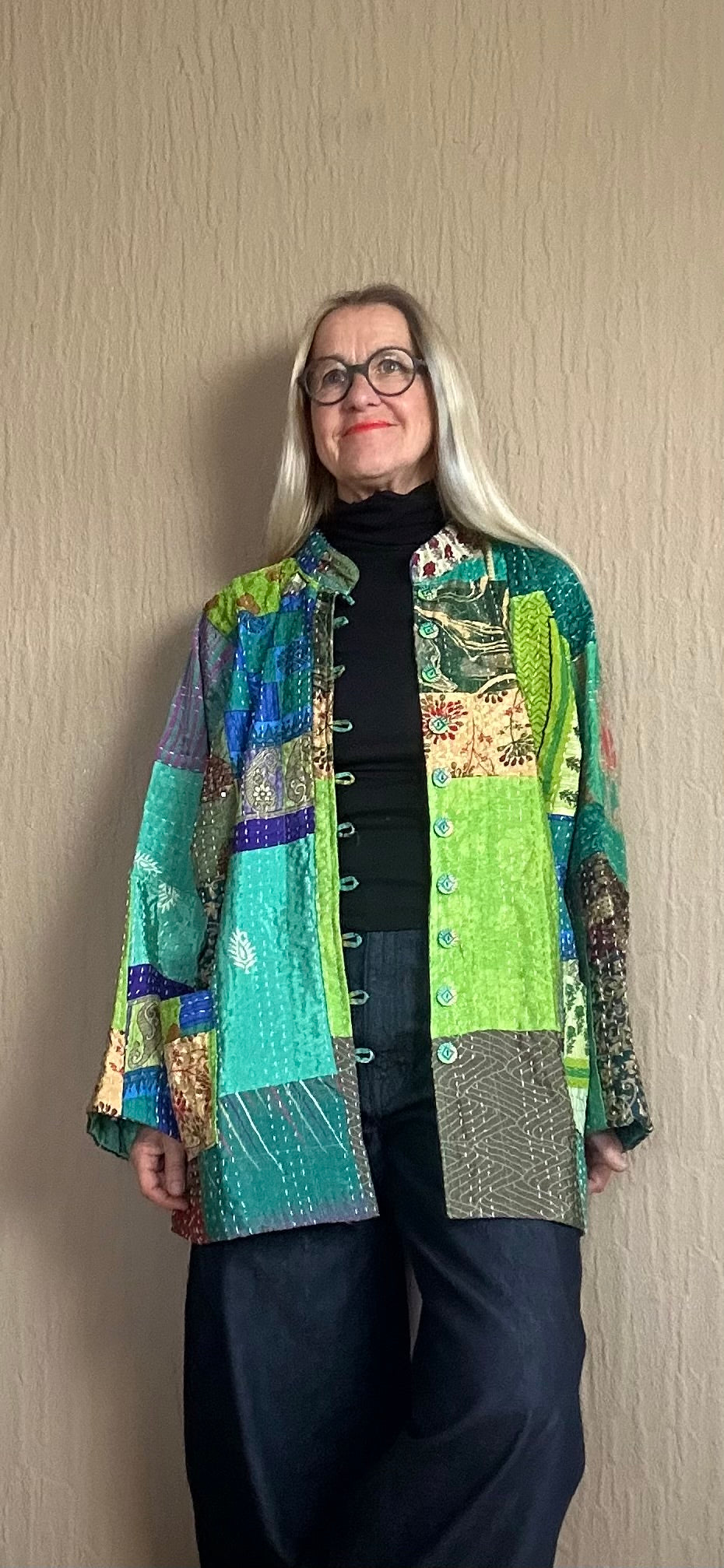 Silk Vintage Kantha Jacke