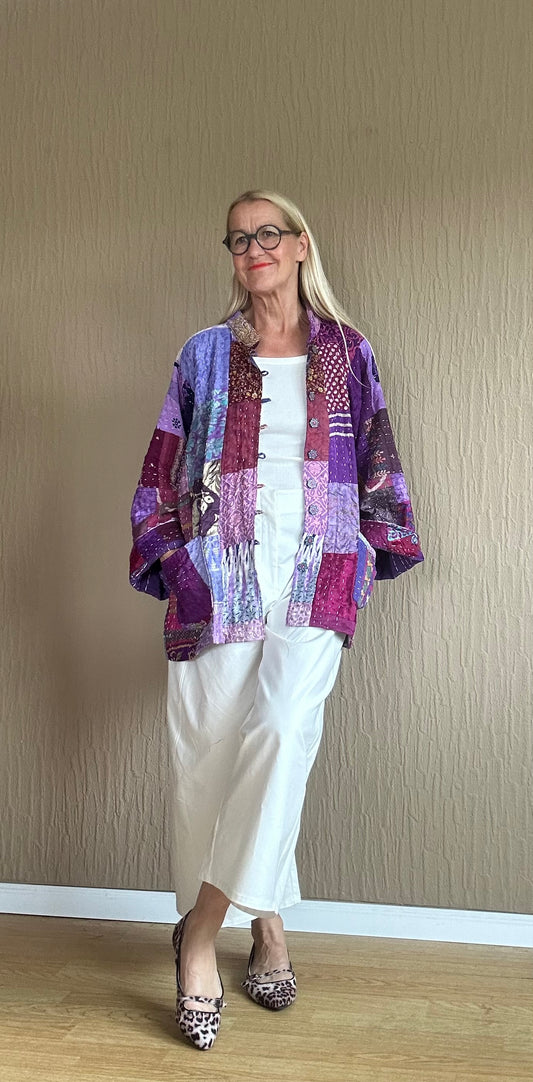 Vintage Kantha Jacke Seide