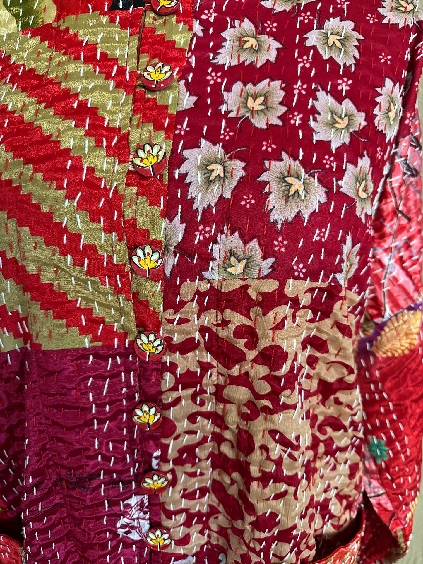 Silk Vintage Kantha Jacke