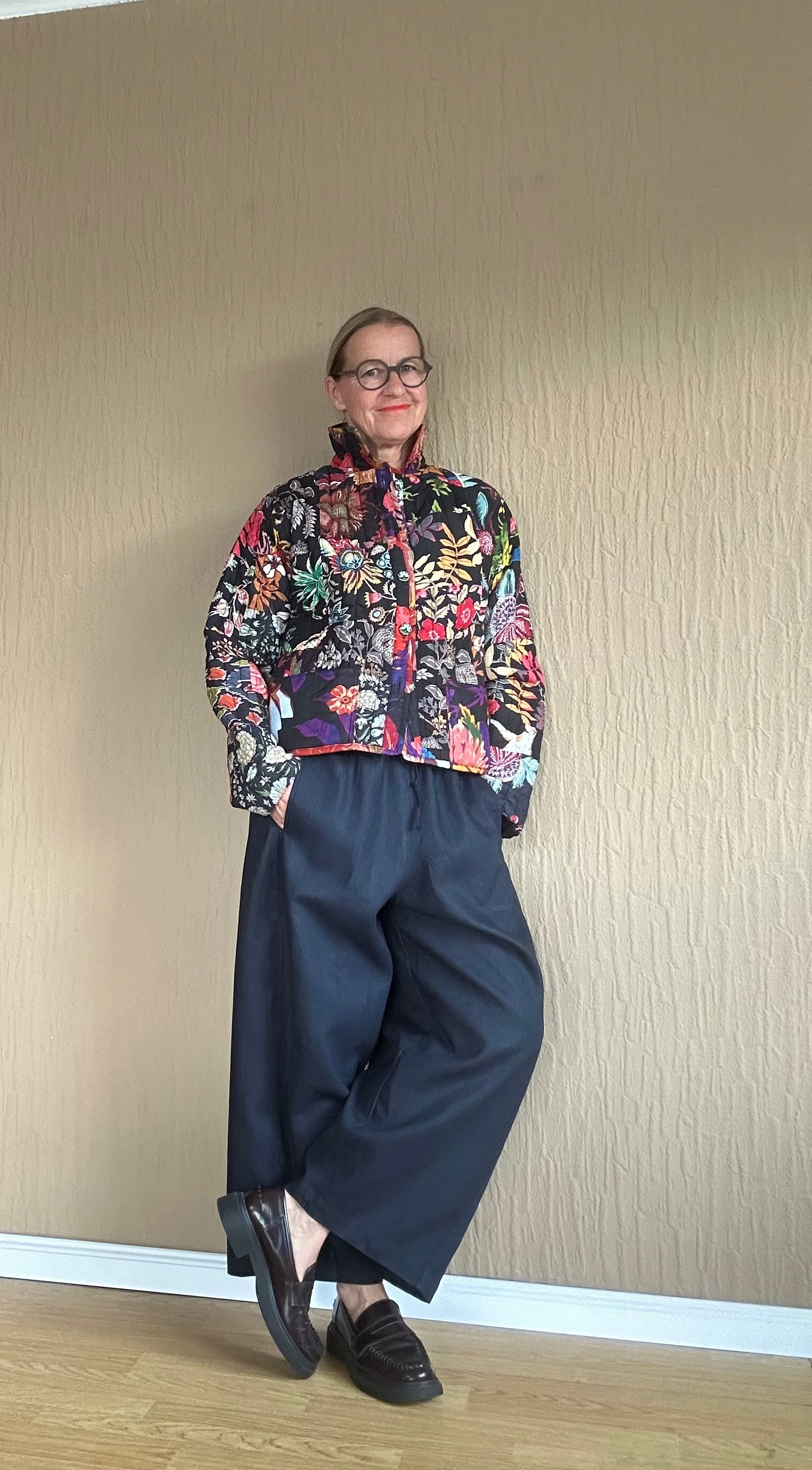 Patchwork Jacke Schwarz