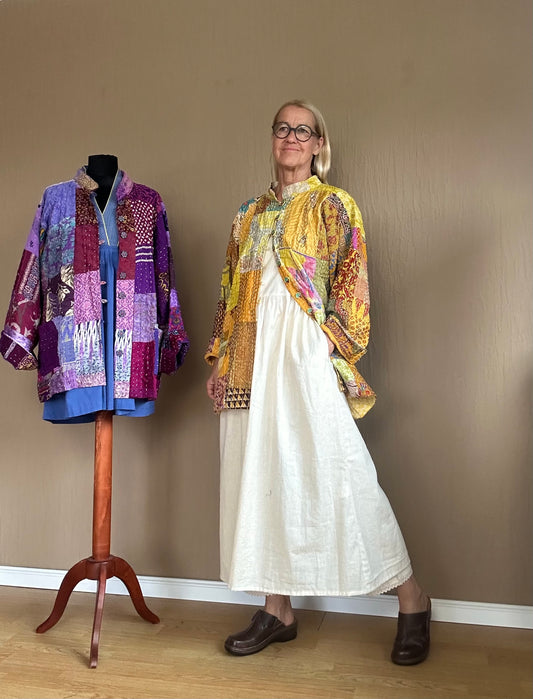 Vintage Kantha Jacke Seide