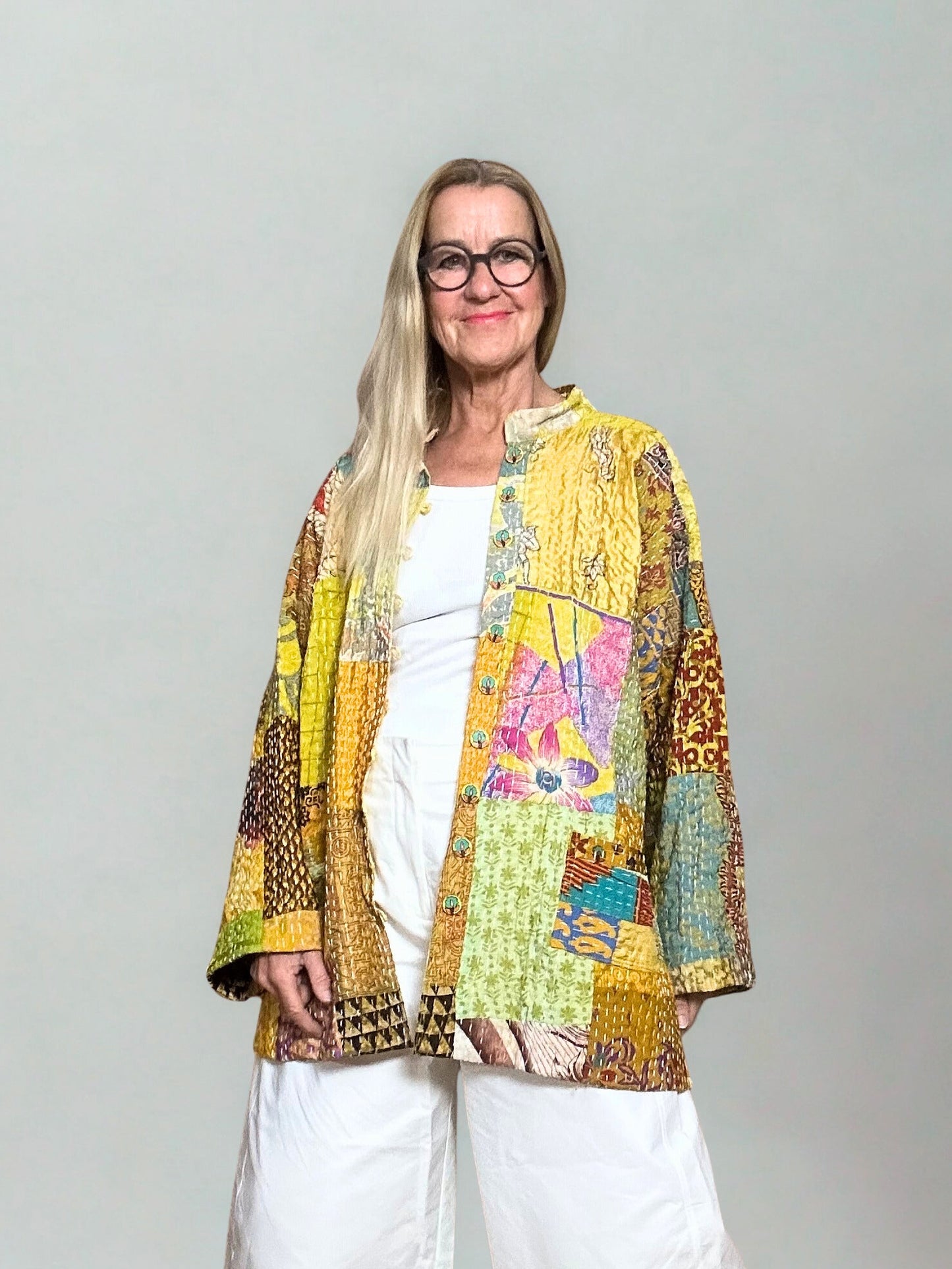 Vintage Kantha Jacke Seide