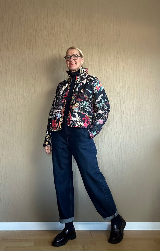 Patchwork Jacke Schwarz