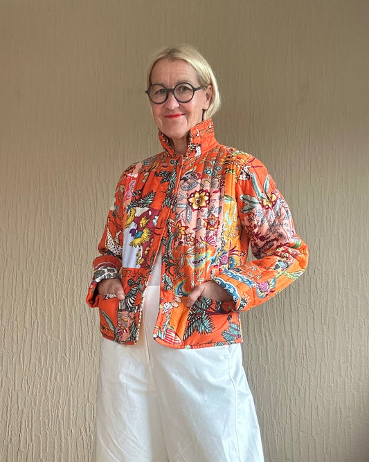Patchwork Jacke Orange