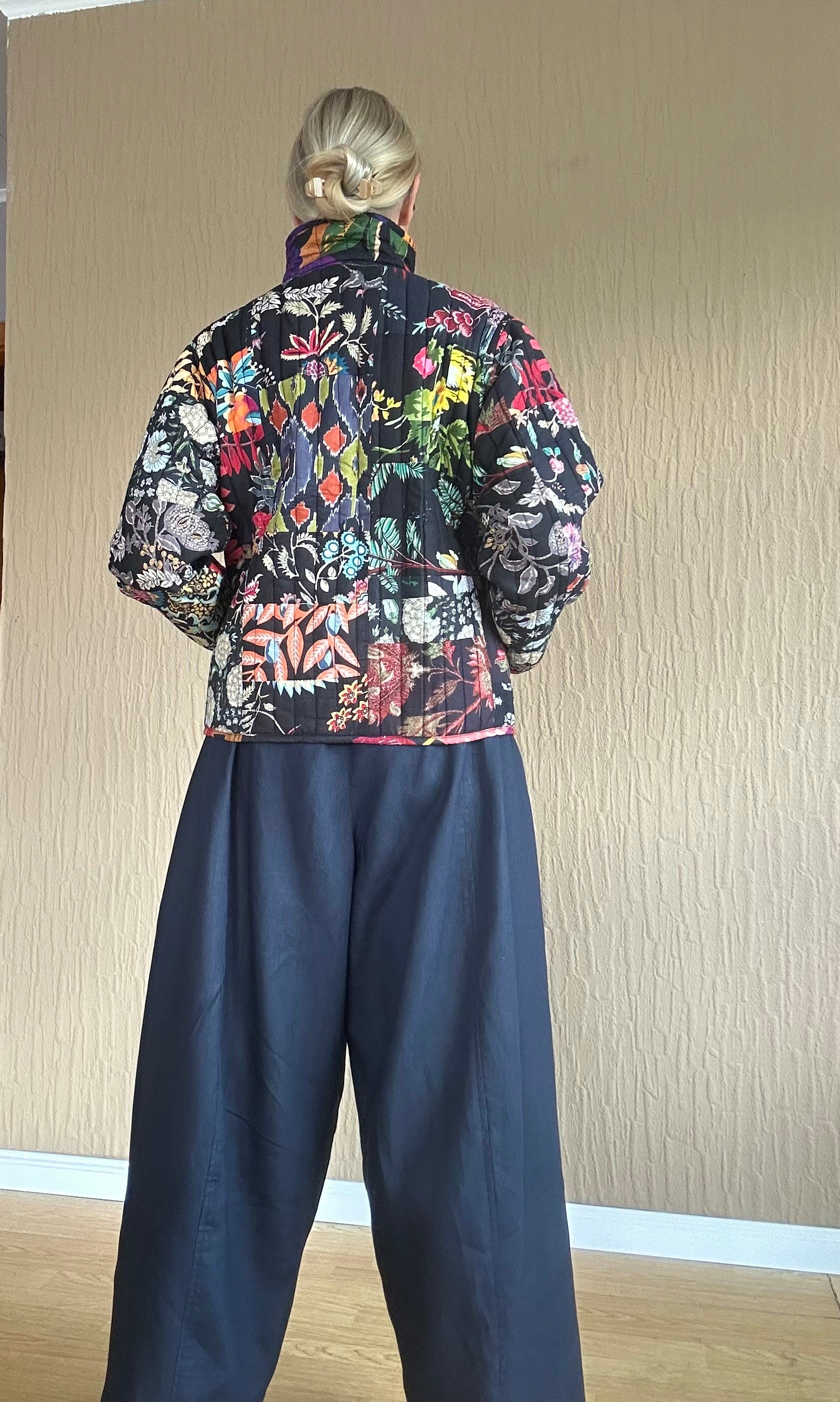 Patchwork Jacke Schwarz