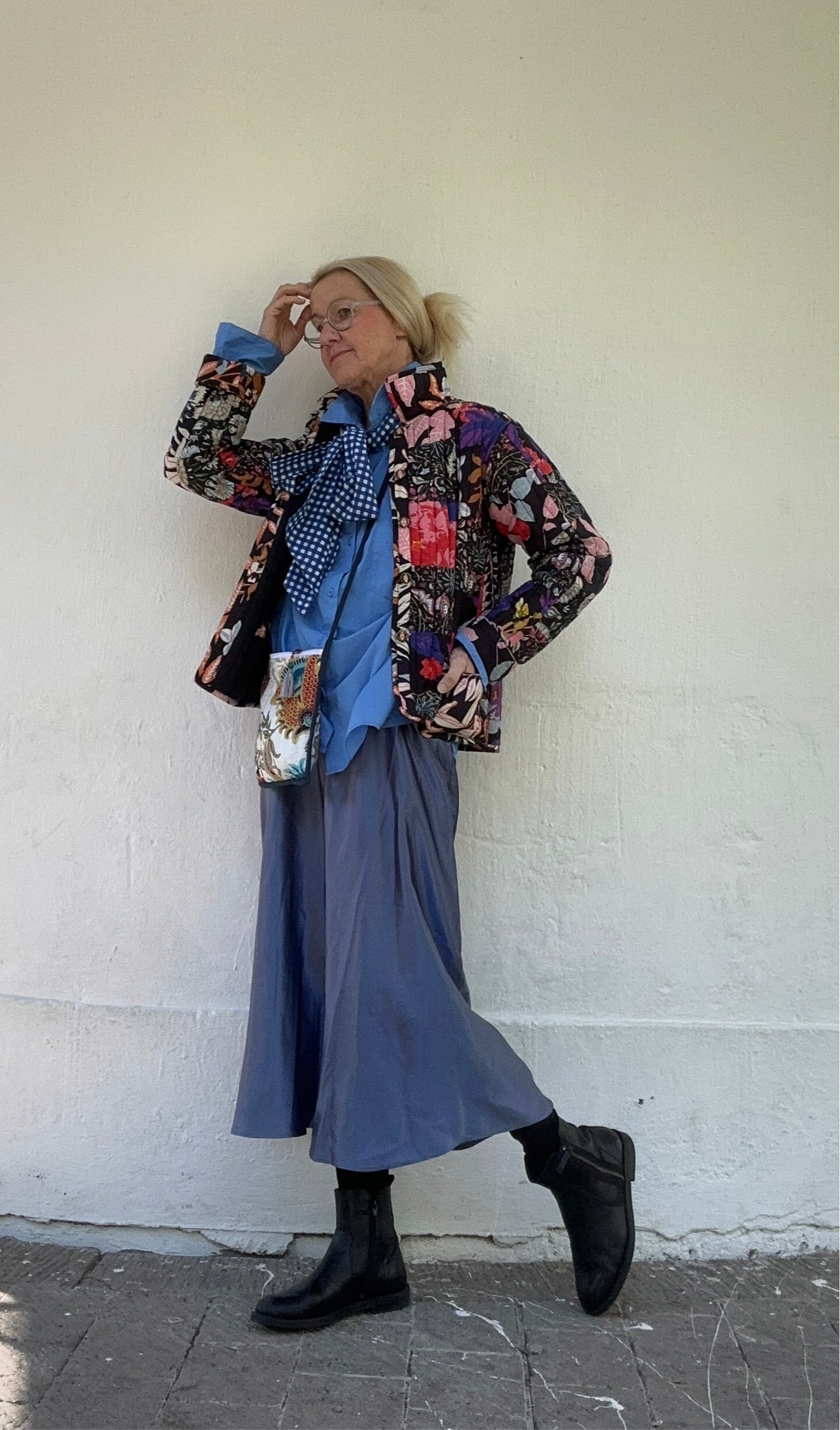 Patchwork Jacke Schwarz