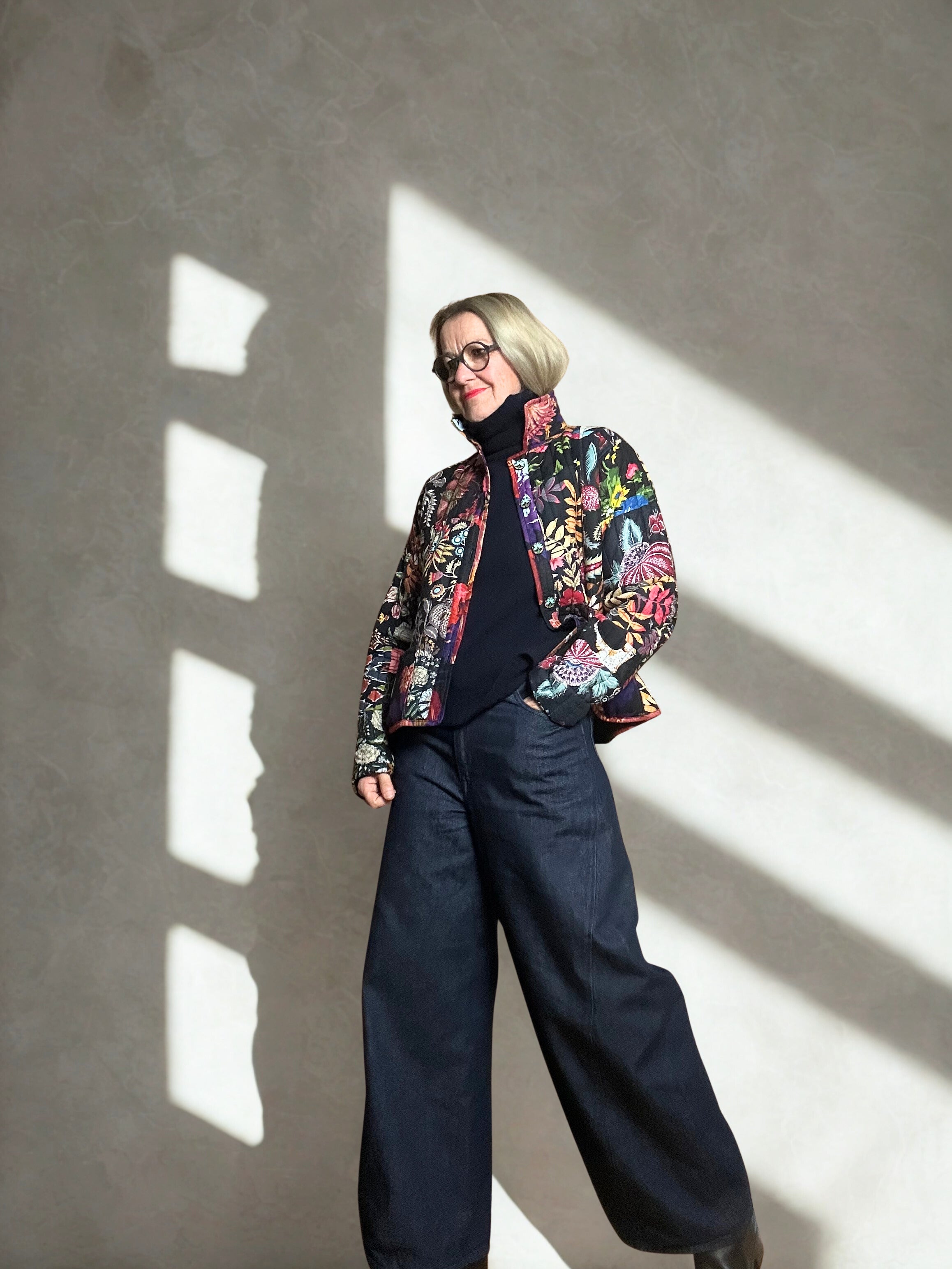 Patchwork Jacke Schwarz