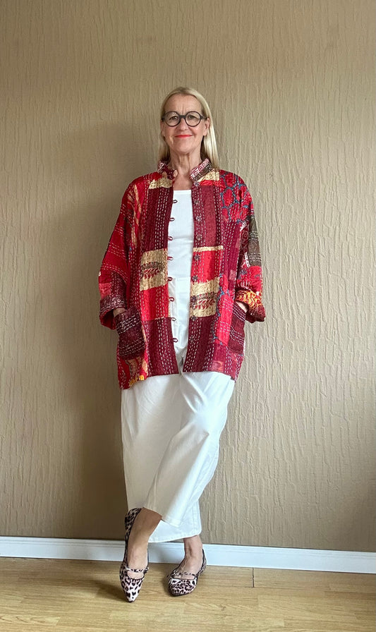Vintage Kantha Jacke Seide