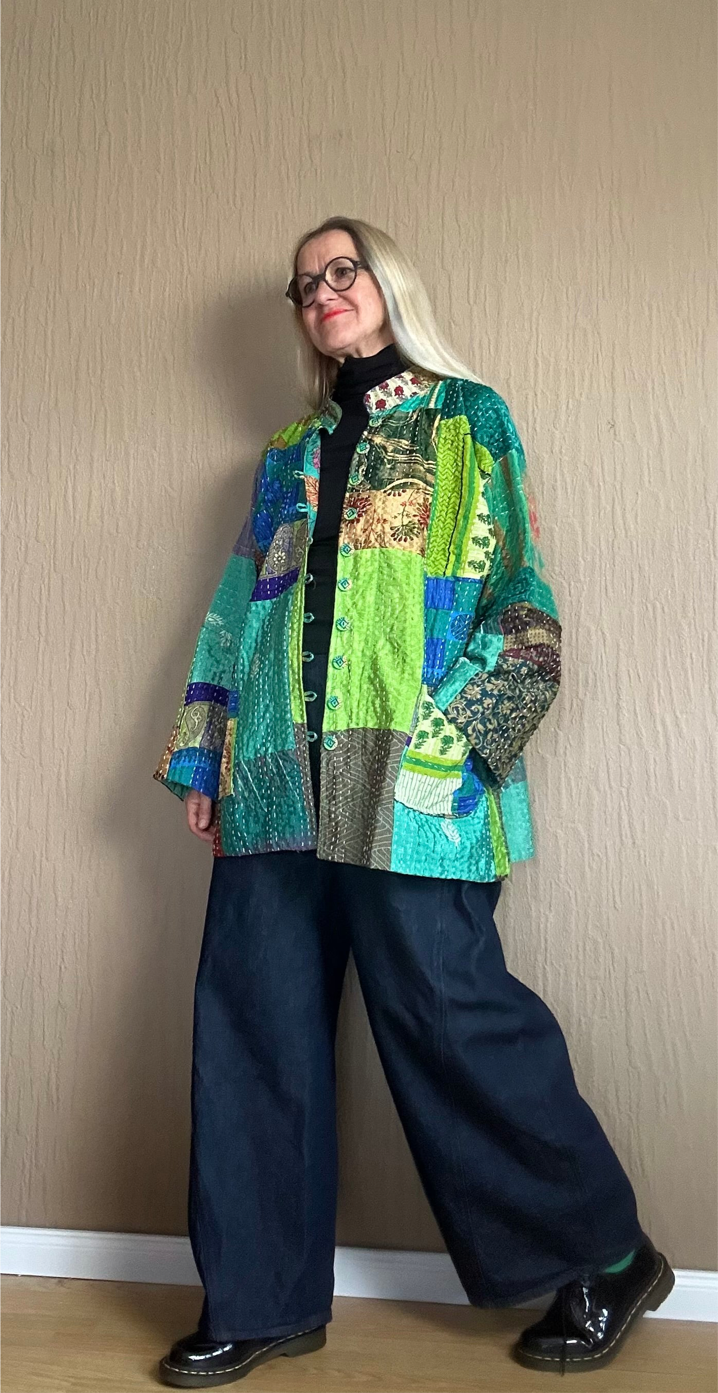 Silk Vintage Kantha Jacke