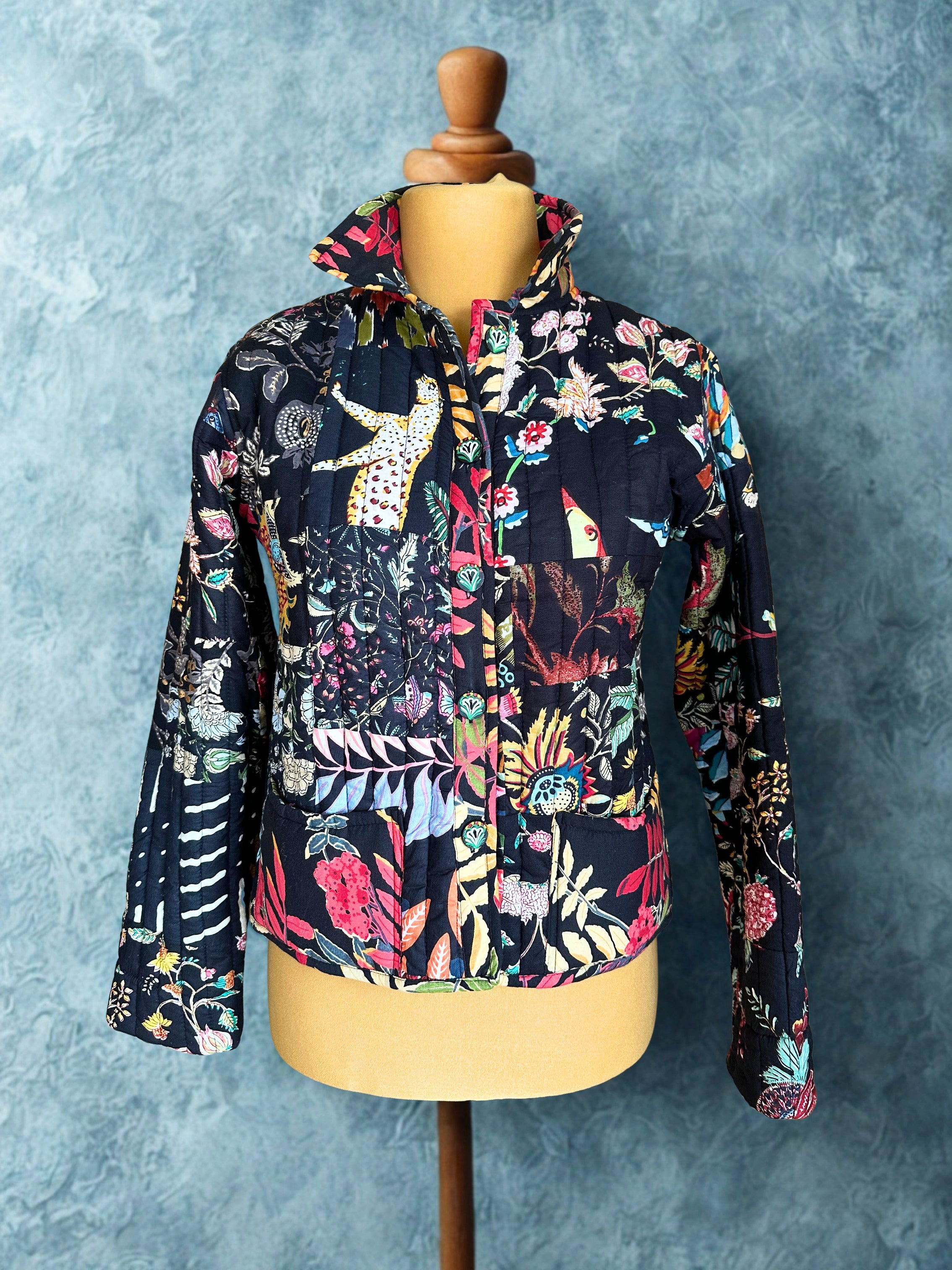 Patchwork Jacke Schwarz