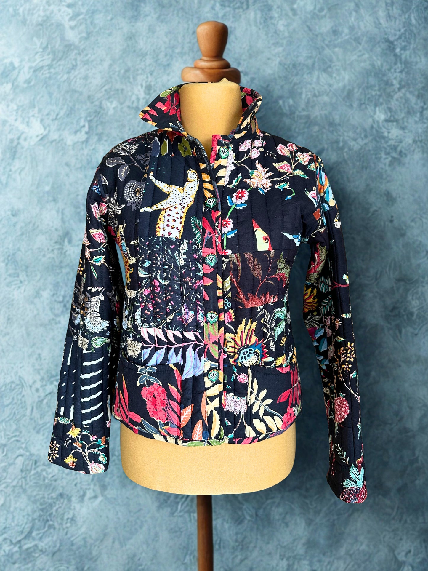 Patchwork Jacke Schwarz