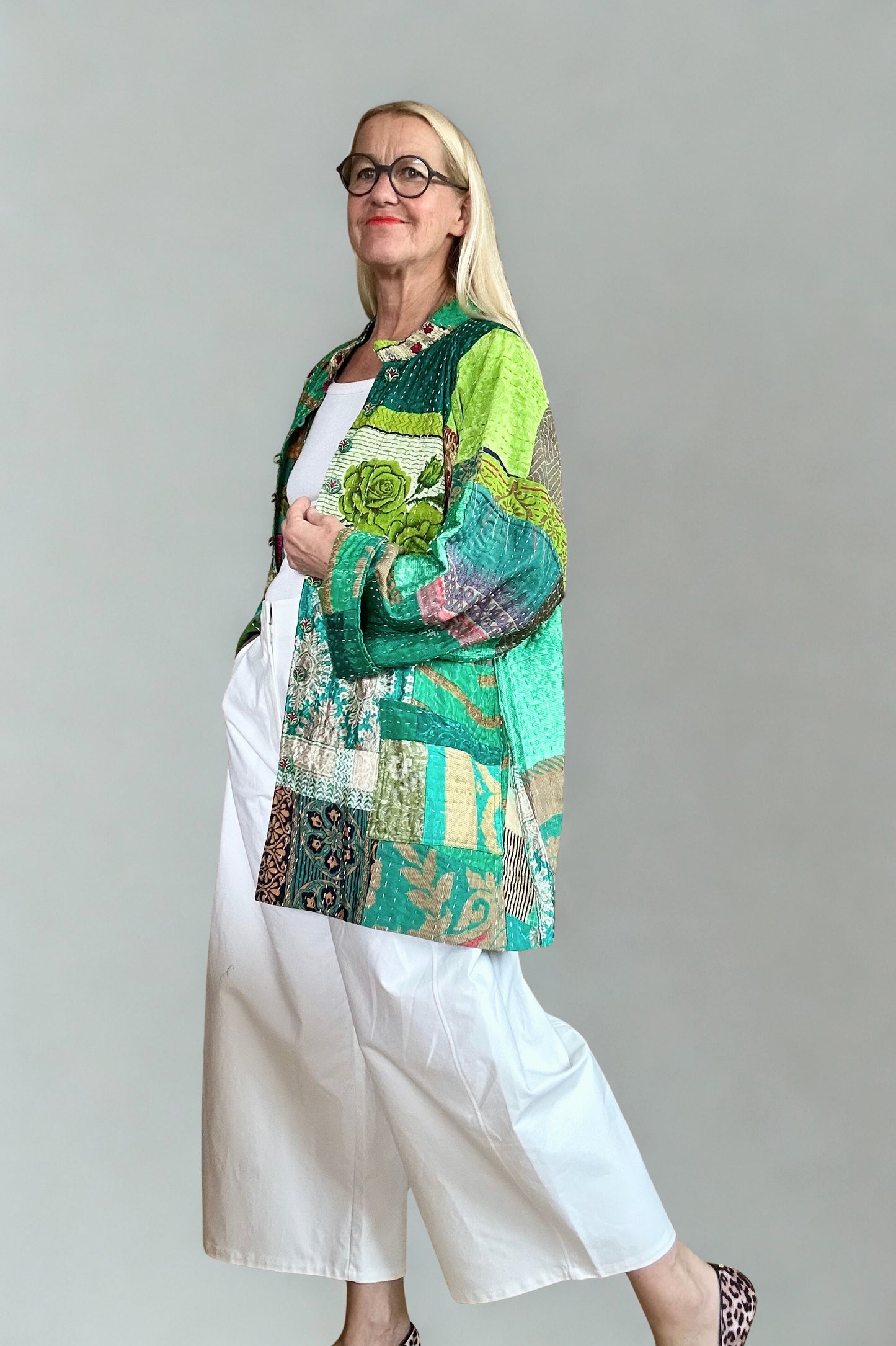 Silk Vintage Kantha Jacke