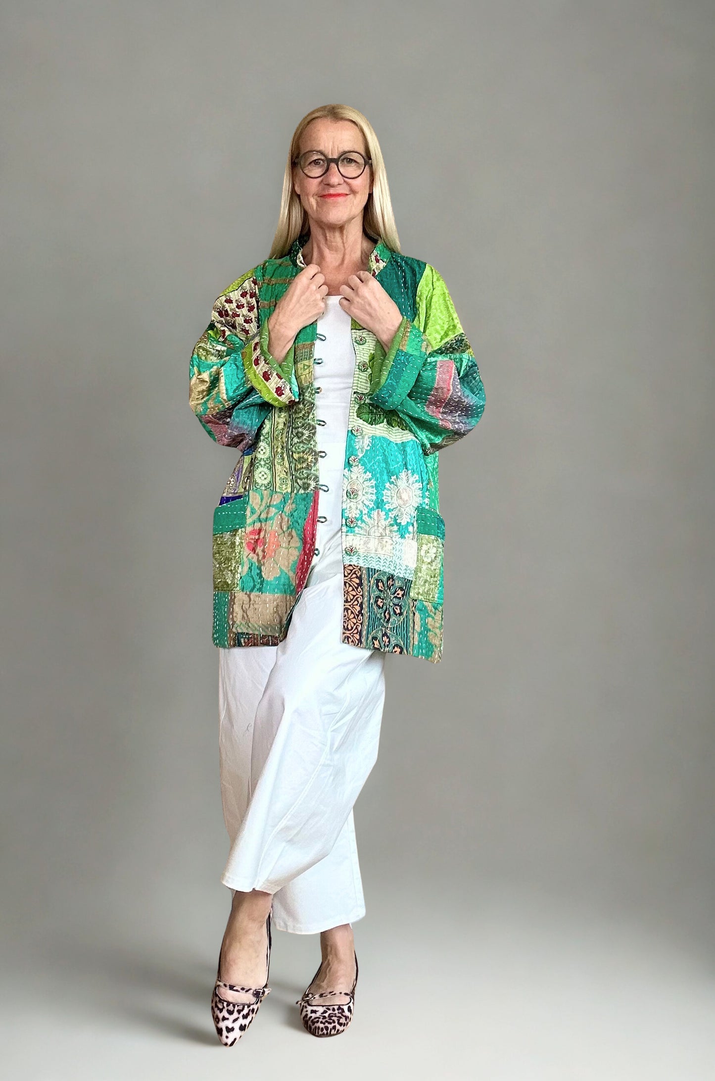 Silk Vintage Kantha Jacke