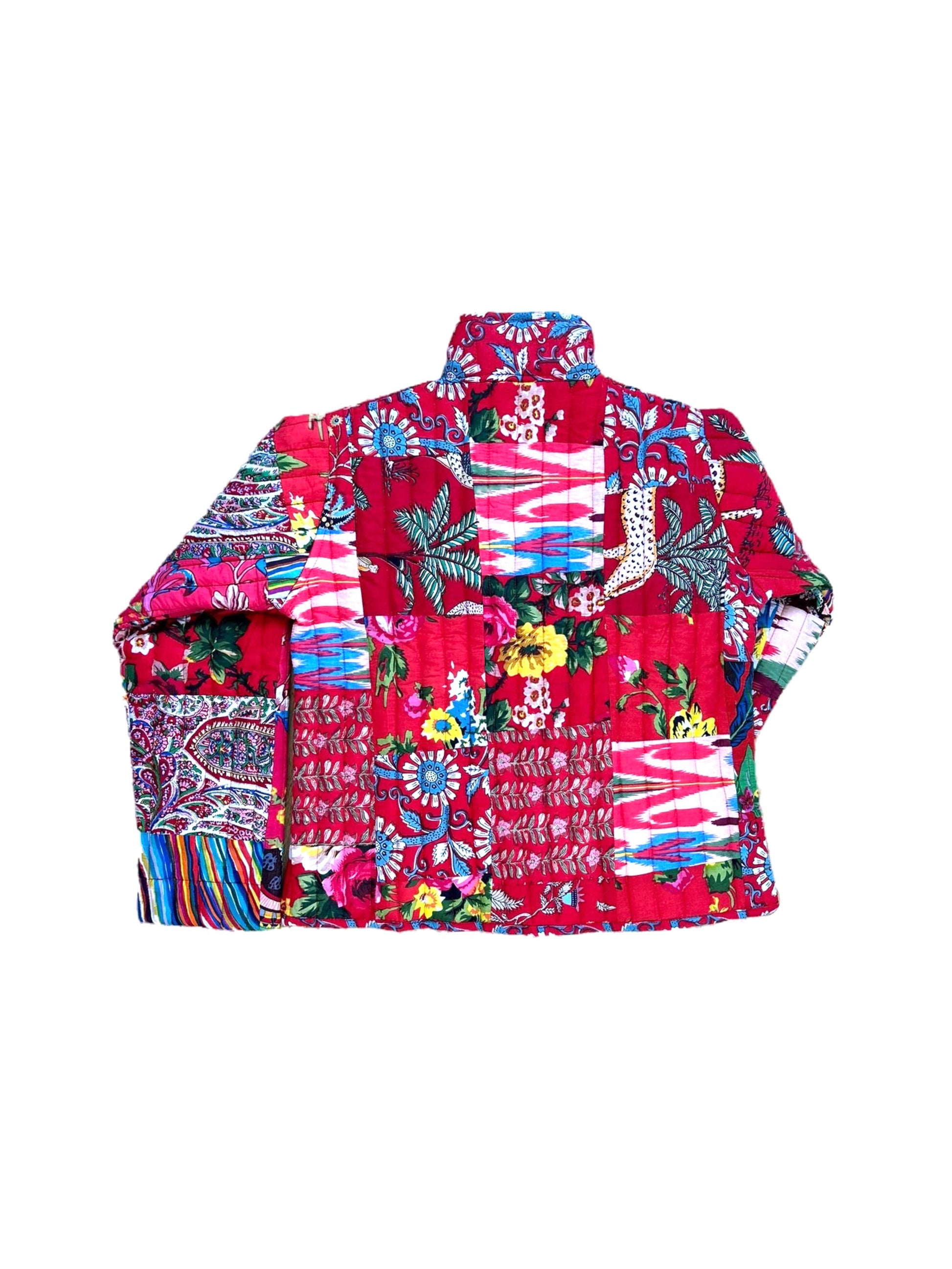 Steppjacke Rot von hinten